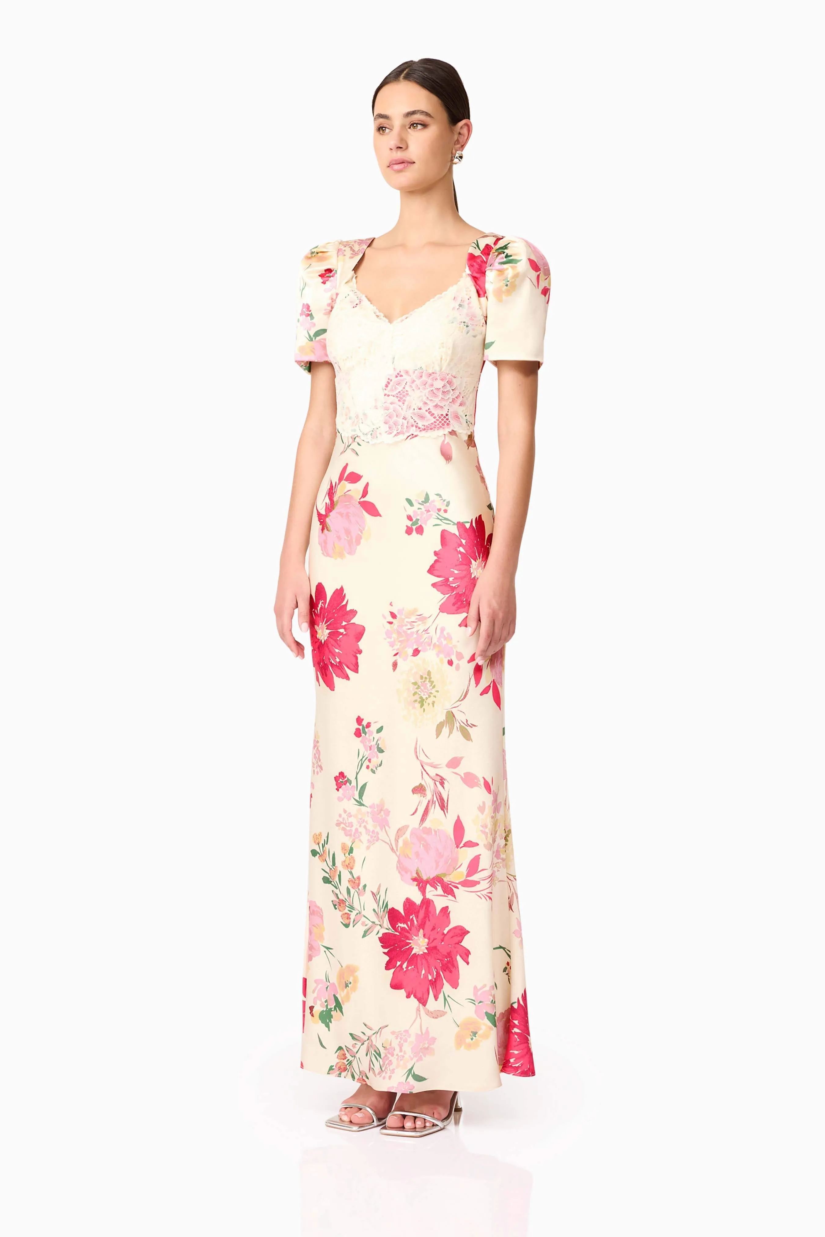 Rosalina Puff Sleeve Maxi Dress in Floral sold by Elliatt product image thumbnail 3