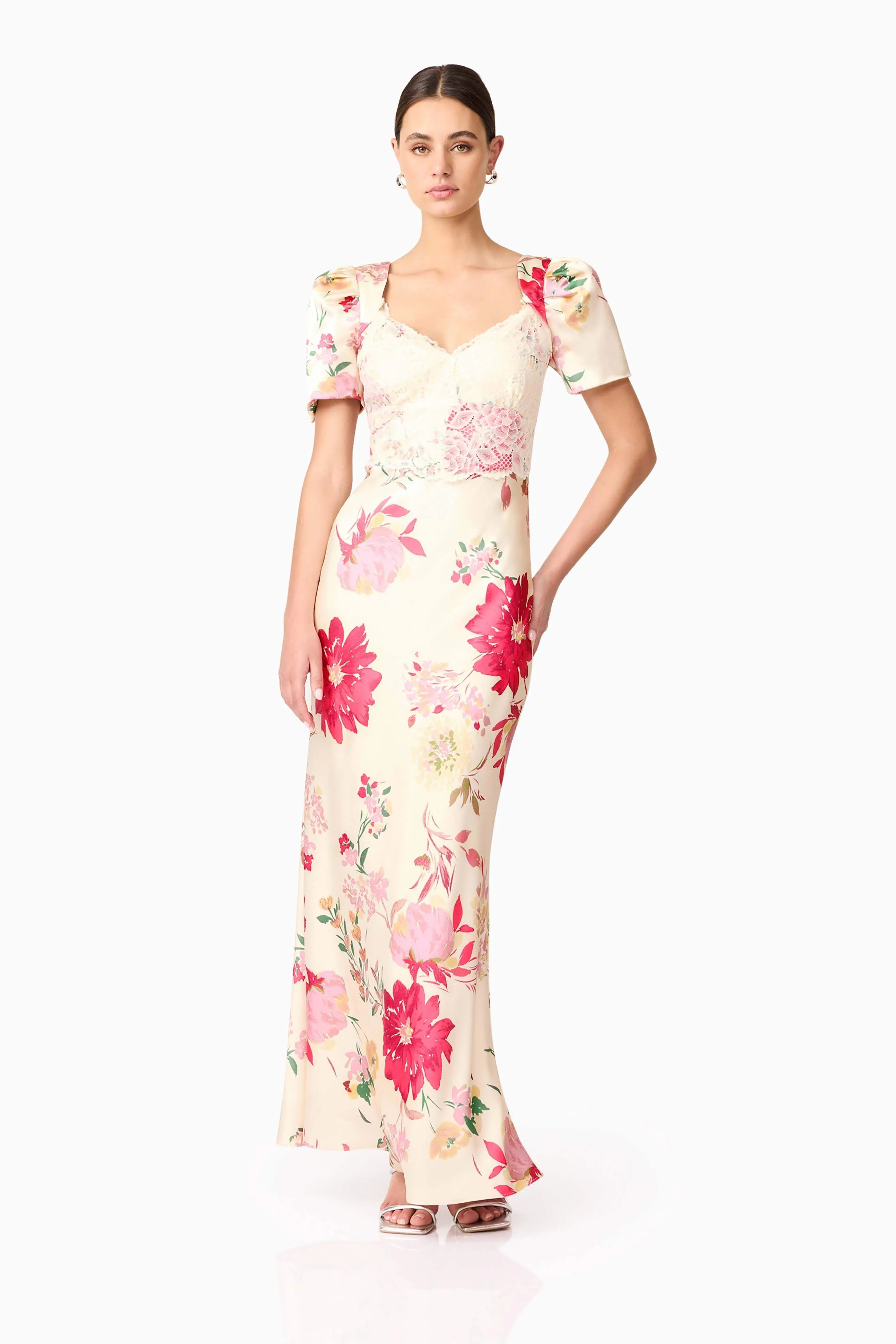 Rosalina Puff Sleeve Maxi Dress in Floral sold by Elliatt product image thumbnail 4