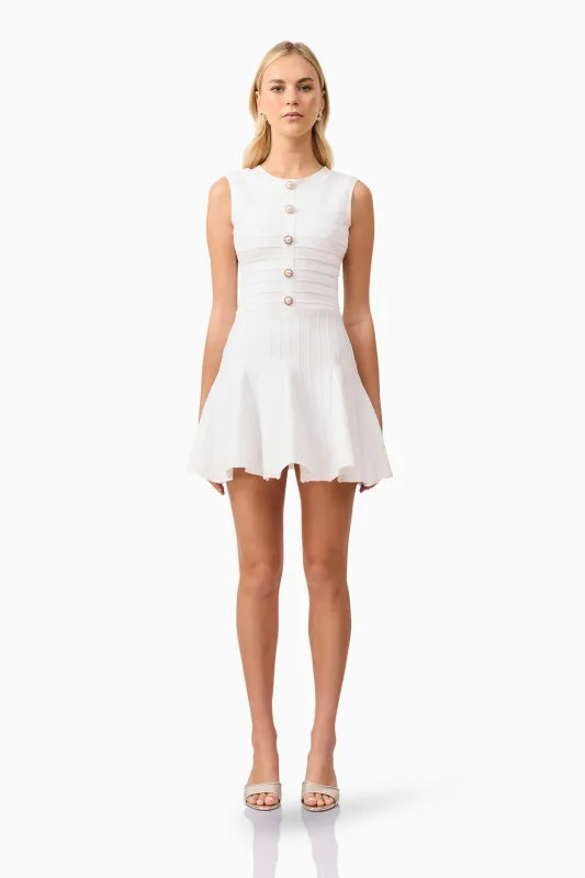 Fiona Mini Dress in White sold by Elliatt