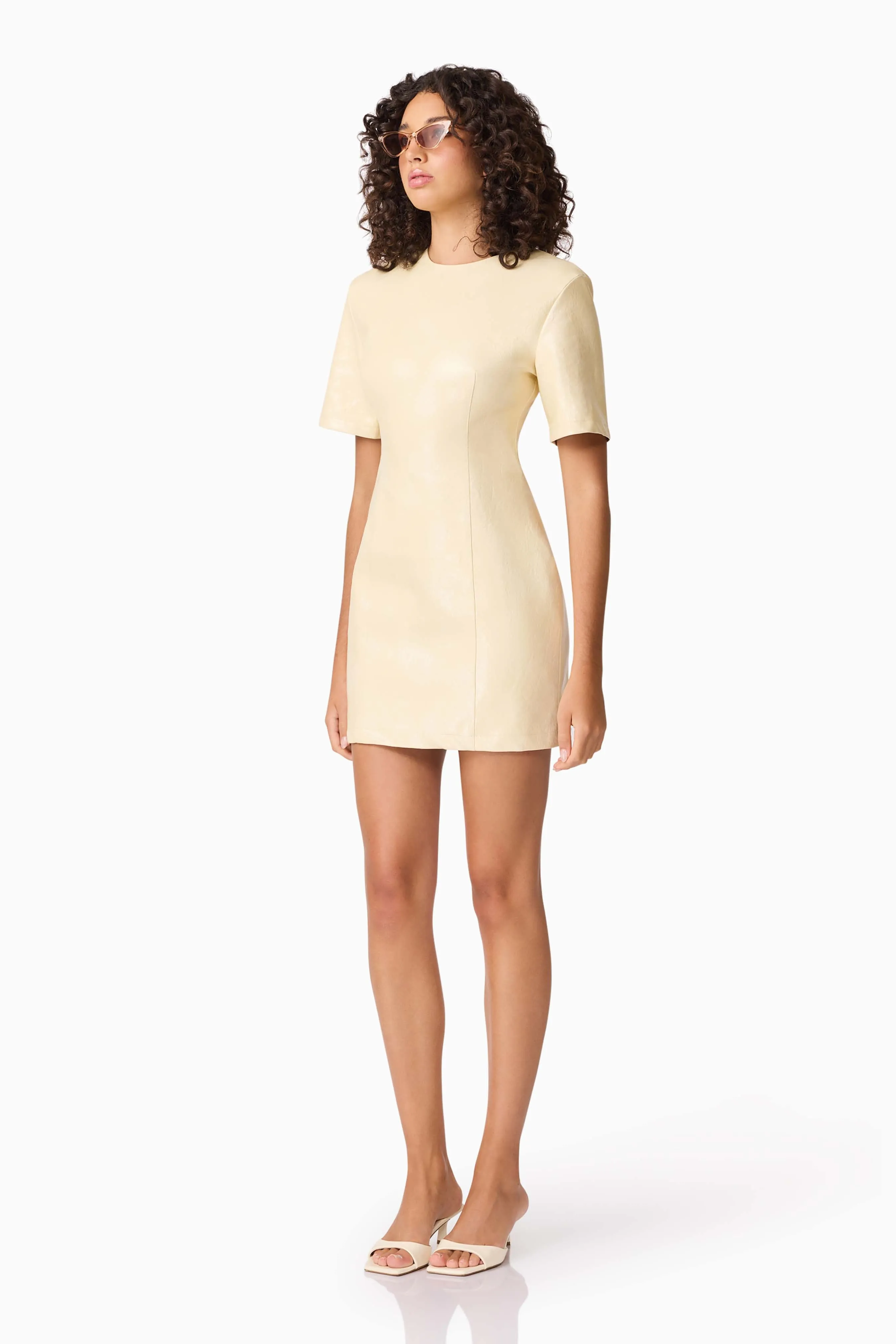 CURAAE Airlie Short Sleeve Mini Dress in Yellow sold by Elliatt product image thumbnail 3