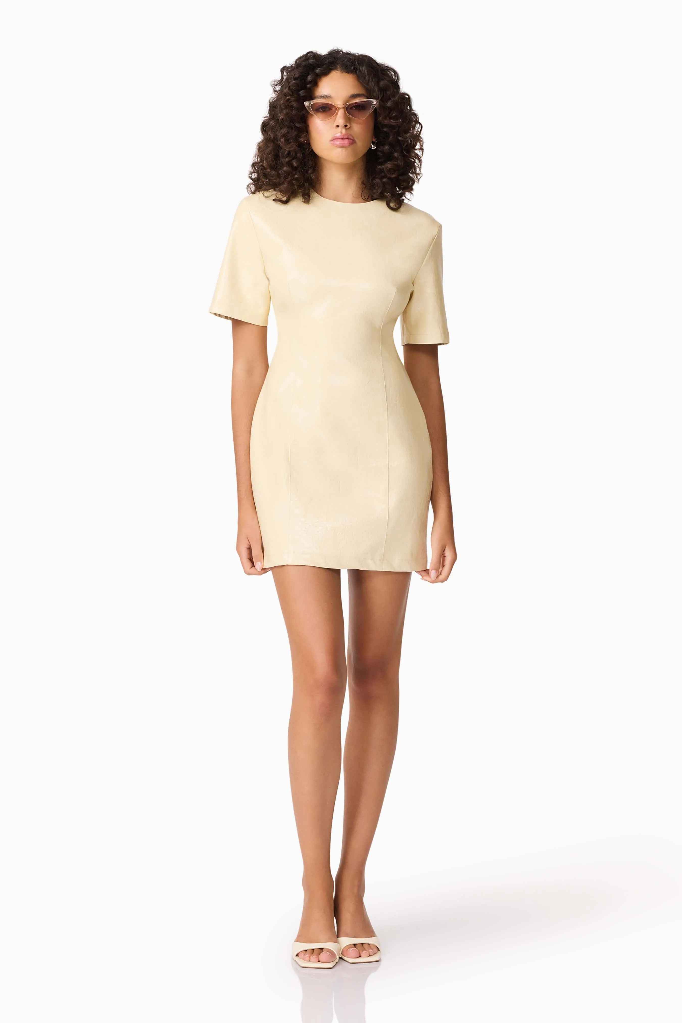 CURAAE Airlie Short Sleeve Mini Dress in Yellow sold by Elliatt product image thumbnail 5