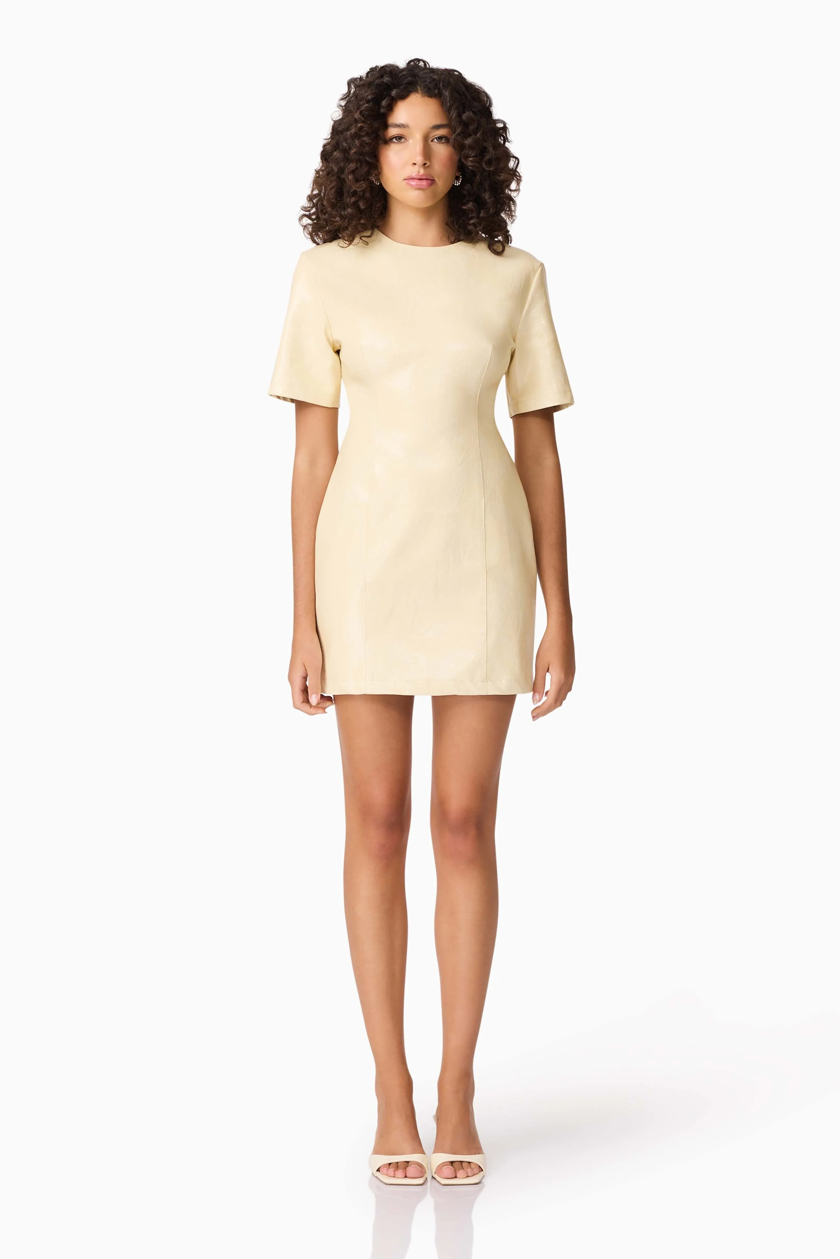 CURAAE Airlie Short Sleeve Mini Dress in Yellow sold by Elliatt