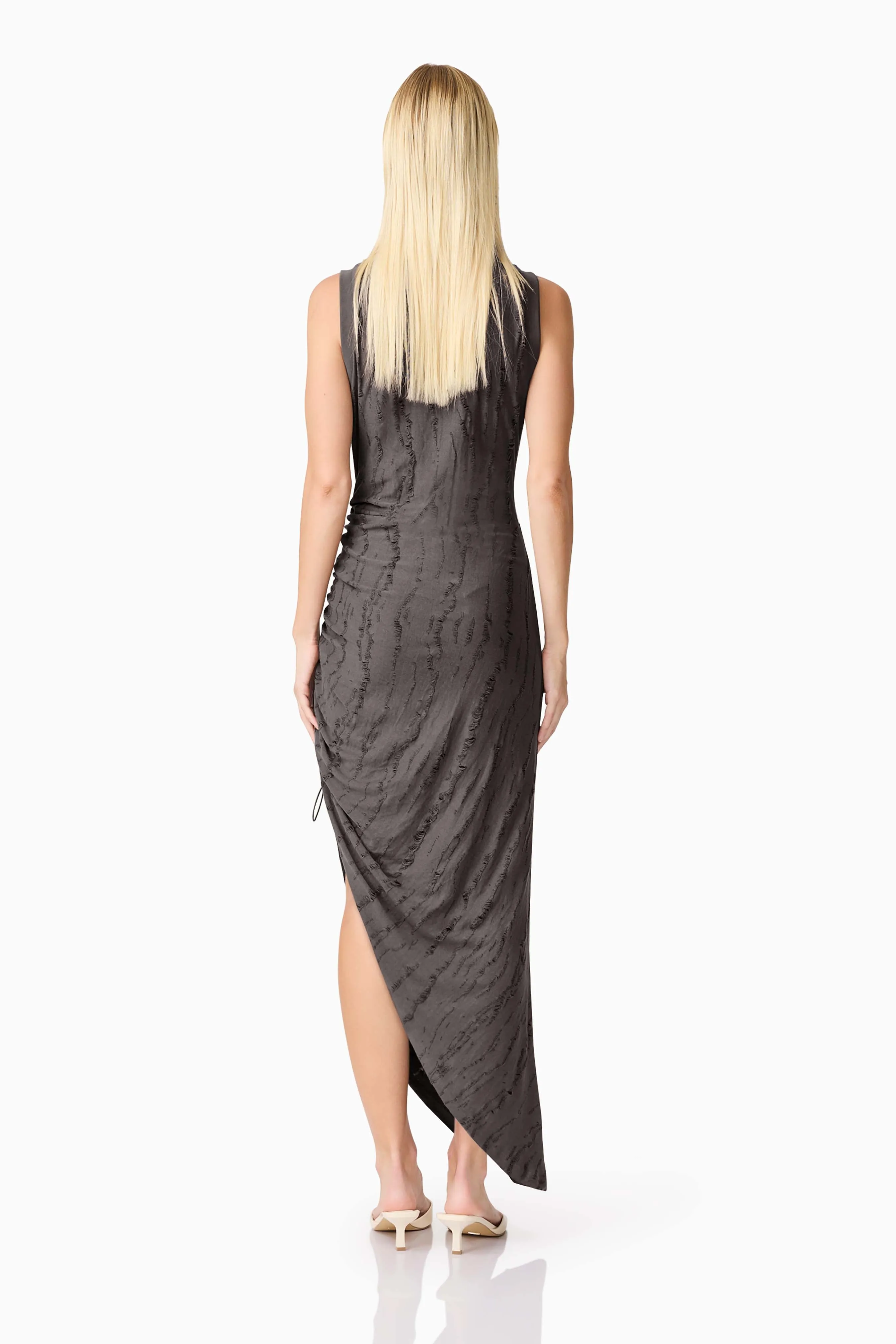 CURAAE Lavania Asymmetrical Midi Dress in Grey sold by Elliatt product image thumbnail 4