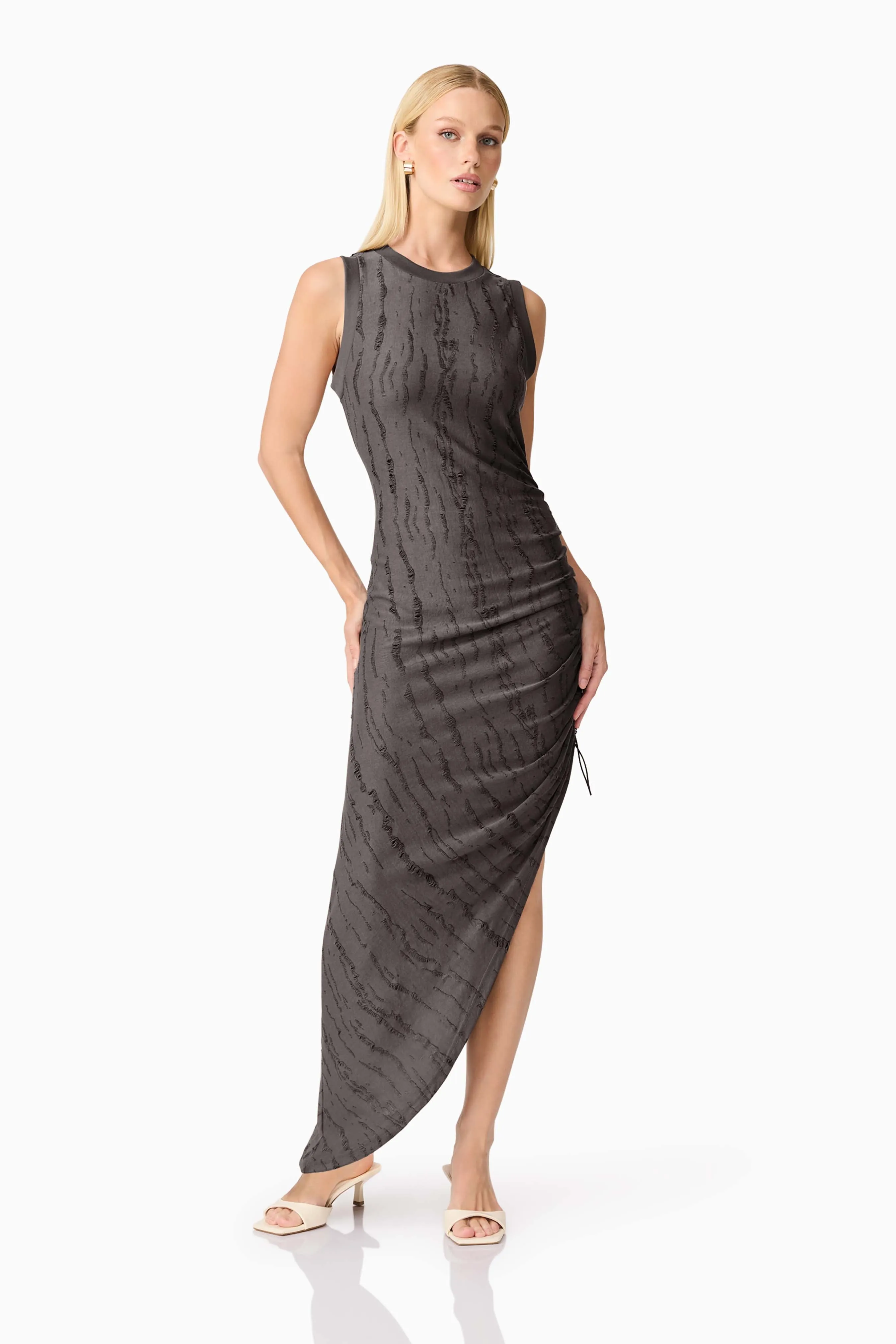 CURAAE Lavania Asymmetrical Midi Dress in Grey sold by Elliatt product image thumbnail 5