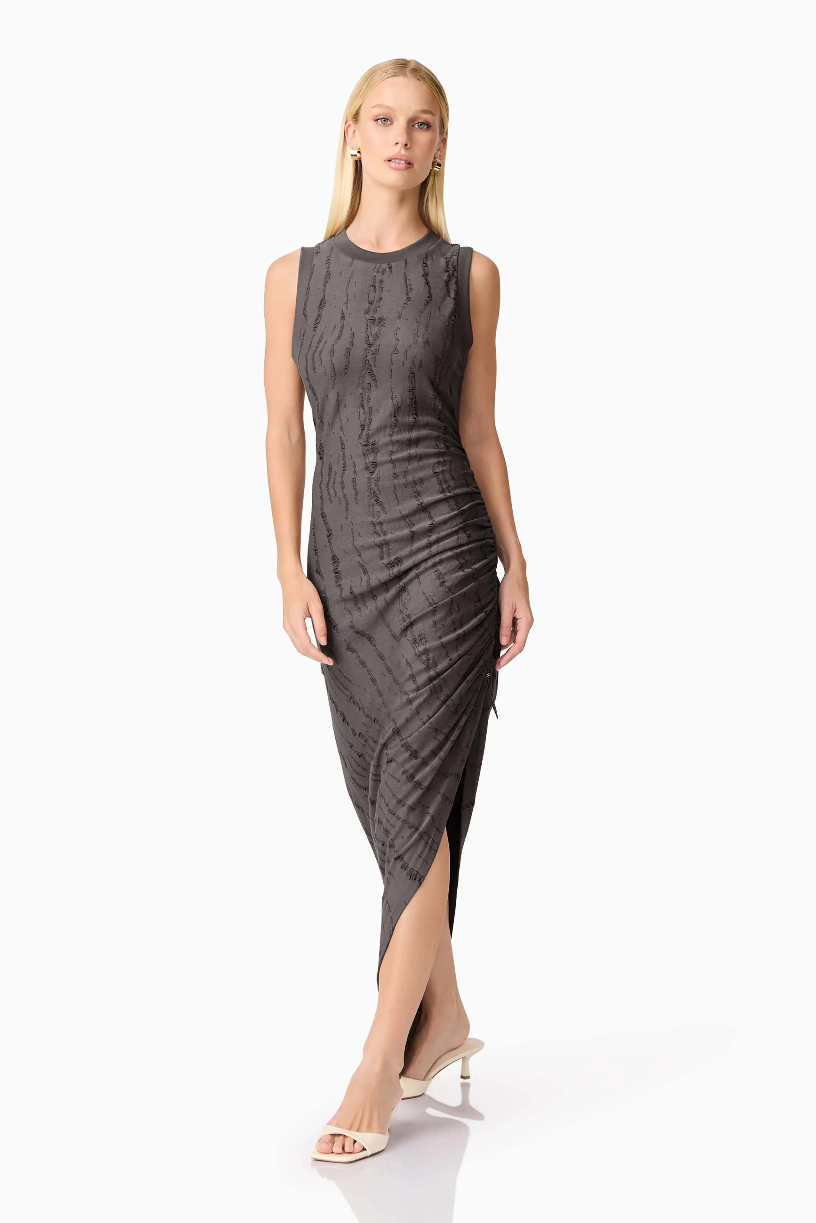 CURAAE Lavania Asymmetrical Midi Dress in Grey sold by Elliatt product image thumbnail 3