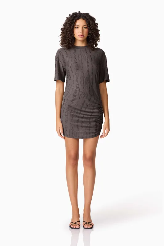 CURAAE Lavania Short Sleeve Mini Dress in Grey sold by Elliatt