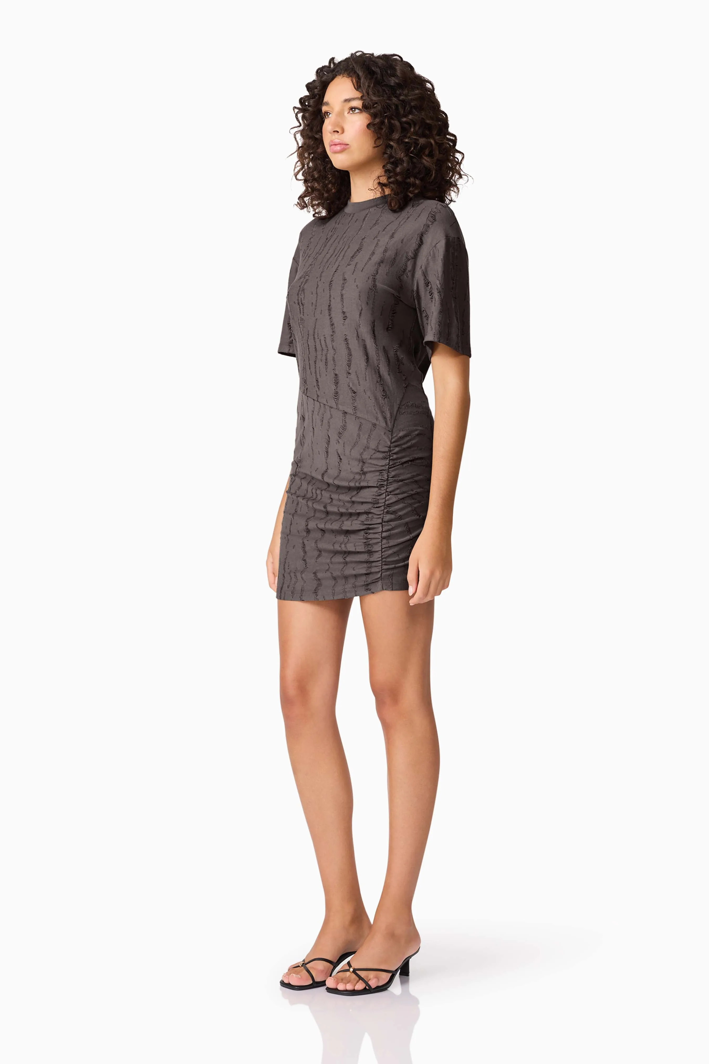 CURAAE Lavania Short Sleeve Mini Dress in Grey sold by Elliatt product image thumbnail 3