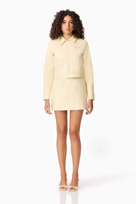 CURAAE Airlie Jacket & Mini Skirt Set in Yellow sold by Elliatt