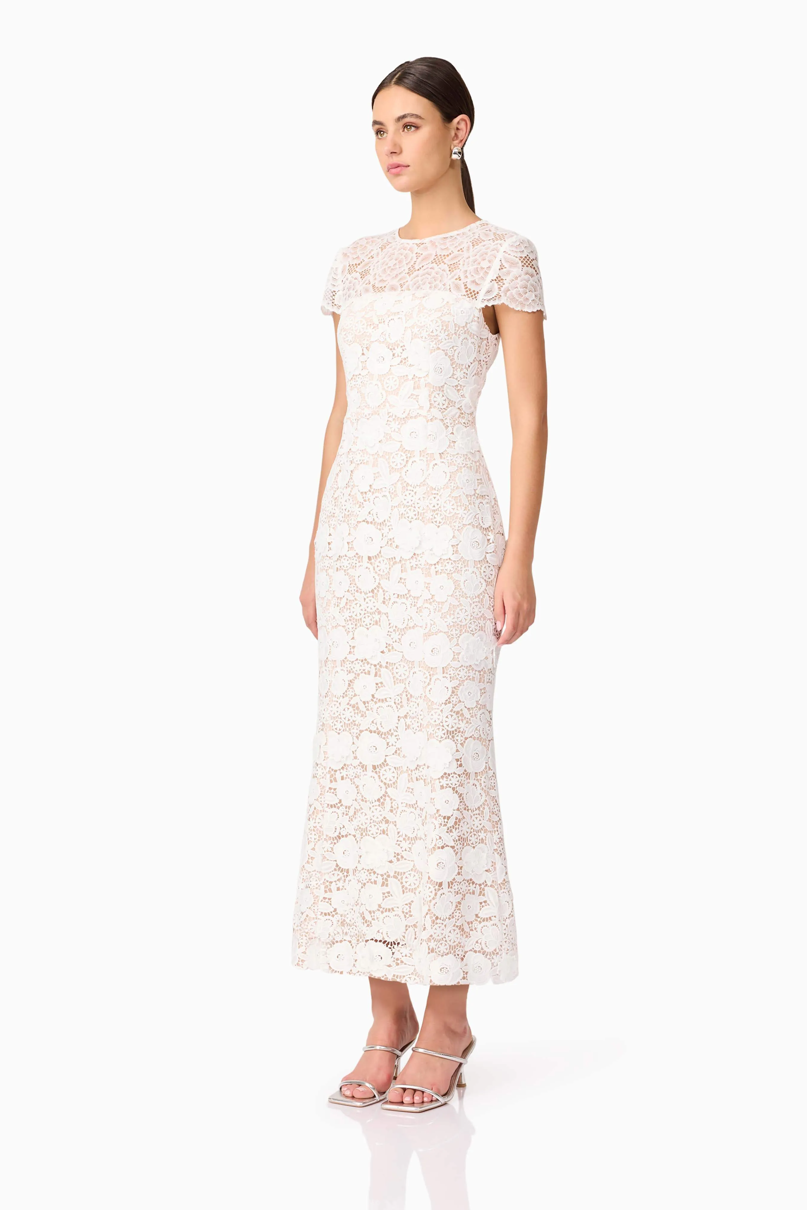 Margot Lace Maxi Dress in White sold by Elliatt product image thumbnail 3