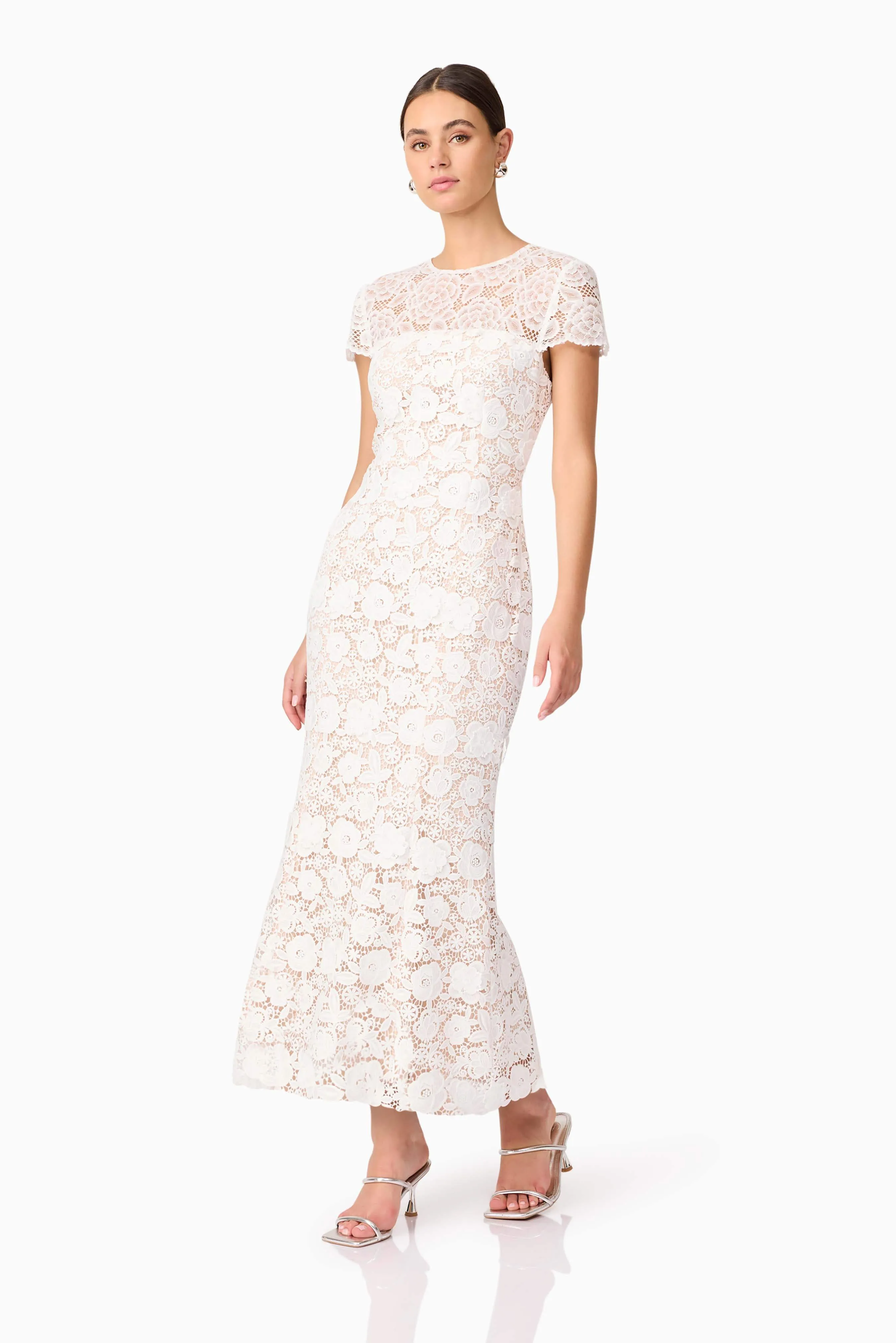 Margot Lace Maxi Dress in White sold by Elliatt product image thumbnail 4