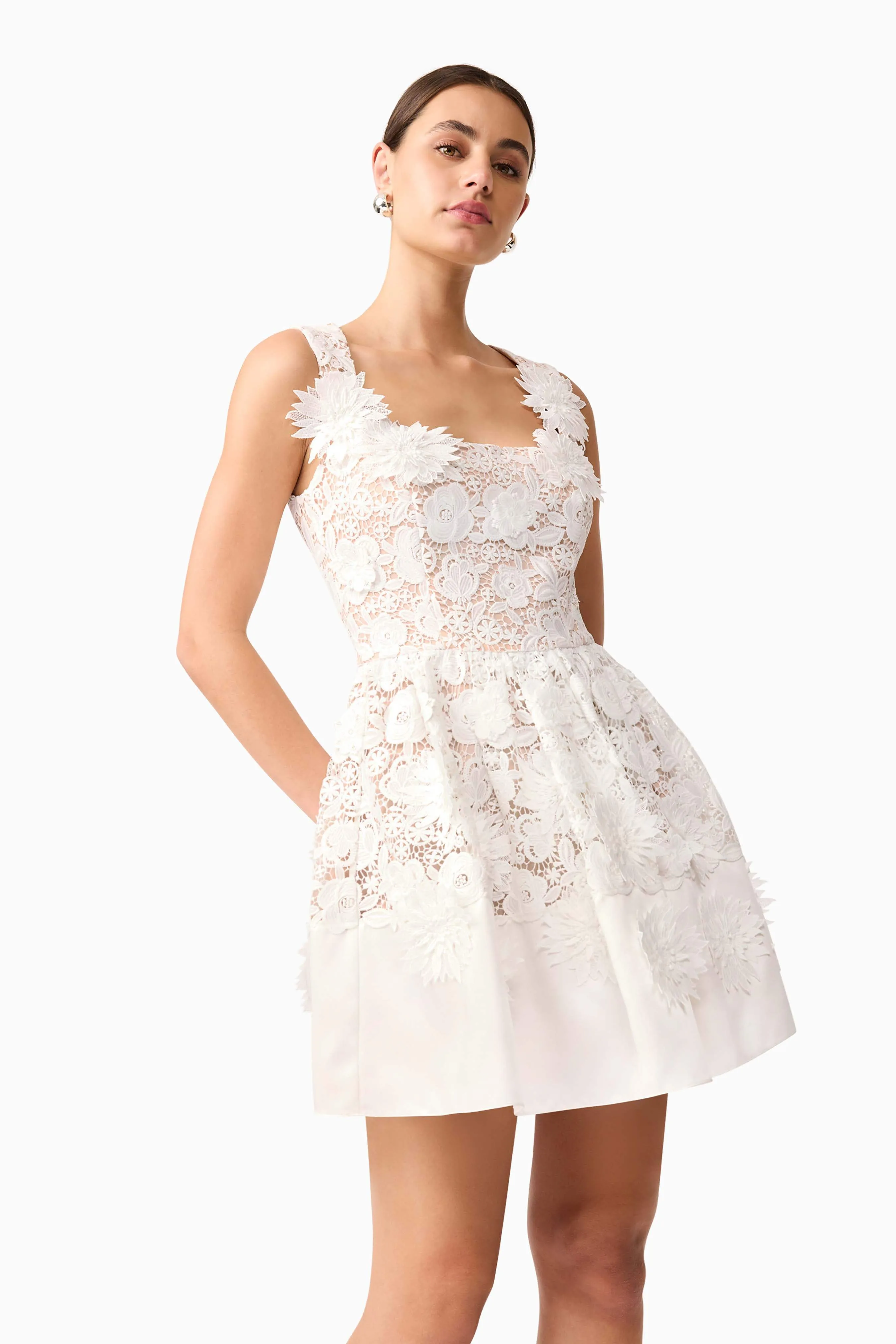 Margot Floral Mini Dress in White sold by Elliatt product image thumbnail 2
