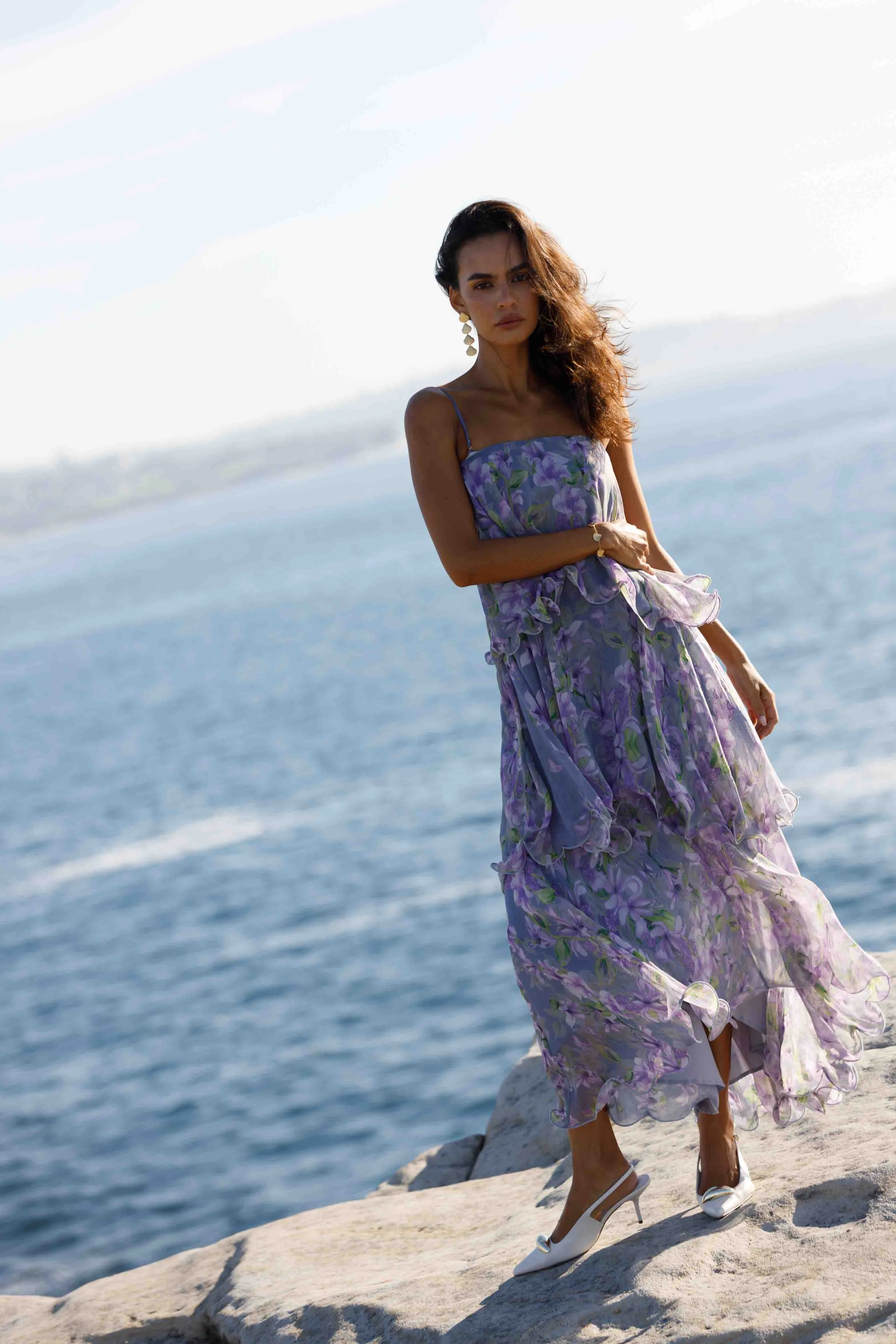 Milena Strapless Maxi Dress in Purple Floral sold by Elliatt product image thumbnail 4