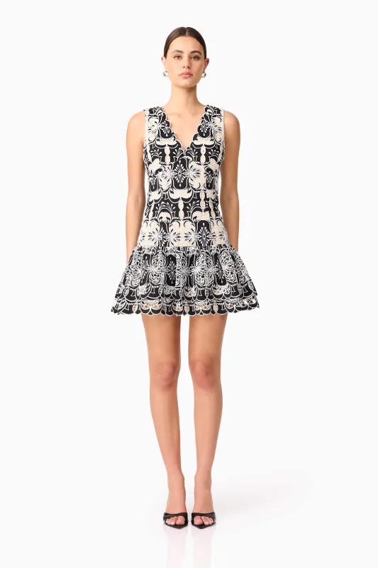 Jolie Floral Mini Dress in Black sold by Elliatt