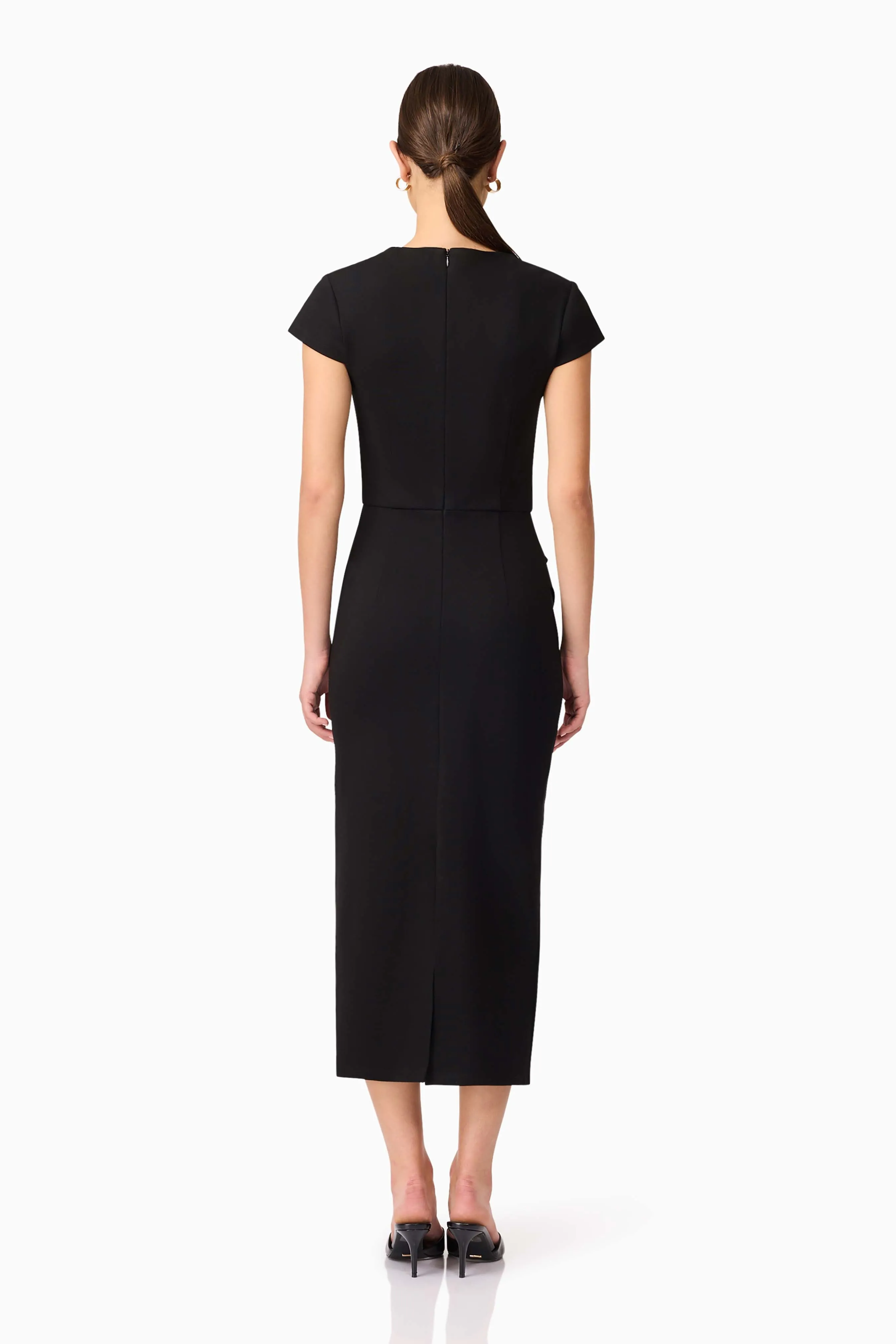 Alina Fitted Midi Dress in Black sold by Elliatt product image thumbnail 4