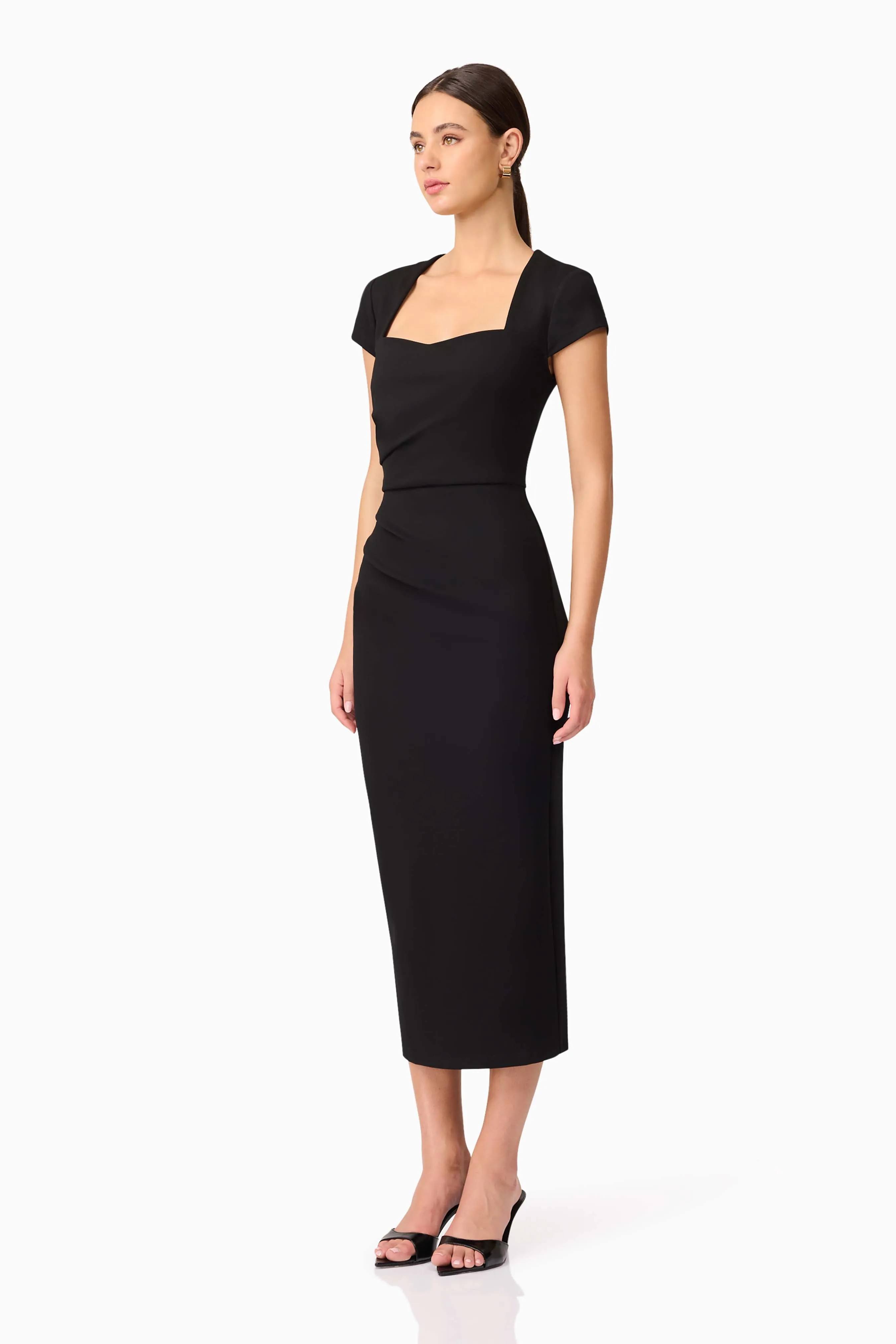 Alina Fitted Midi Dress in Black sold by Elliatt product image thumbnail 2