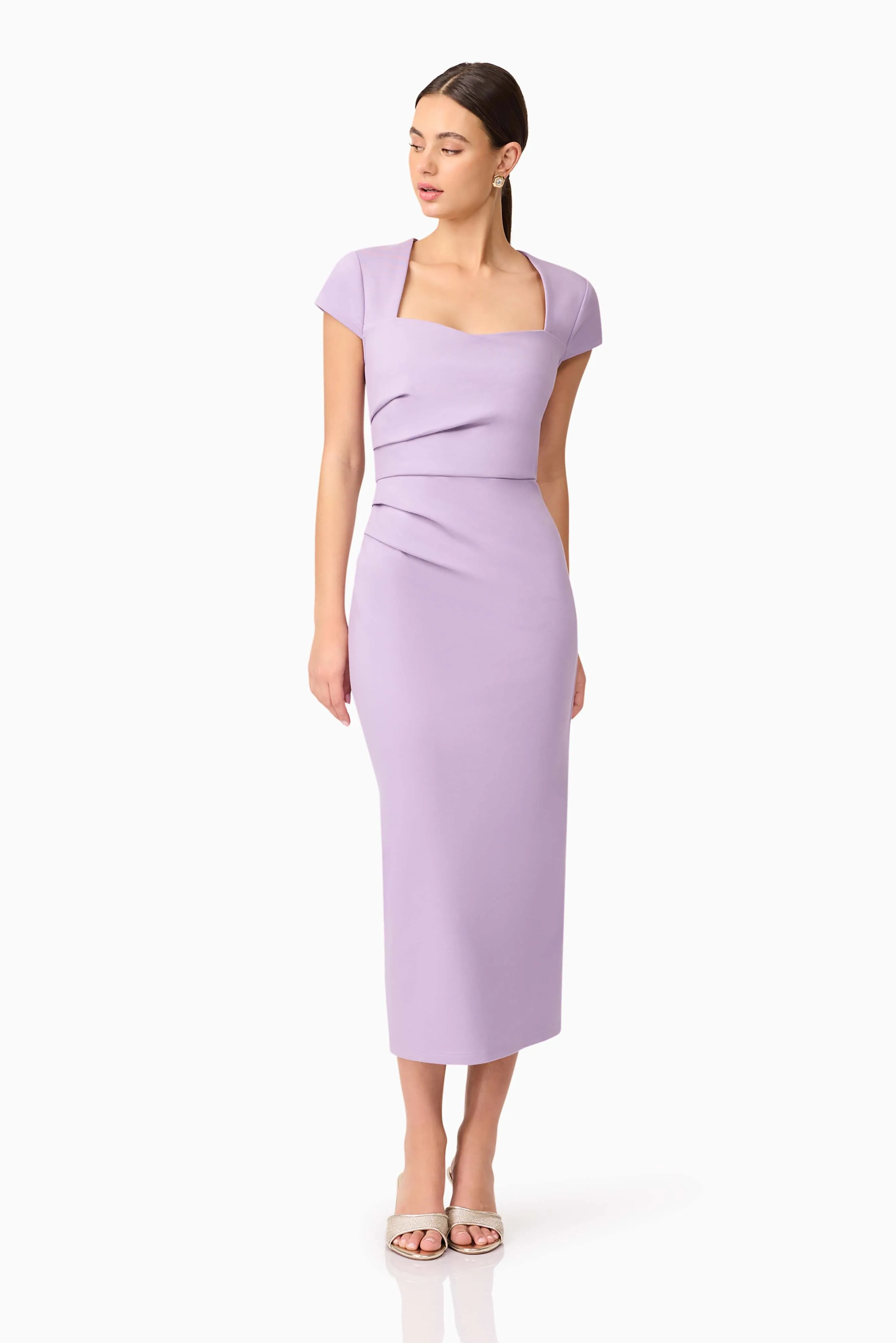 Alina Fitted Midi Dress in Purple sold by Elliatt product image thumbnail 5