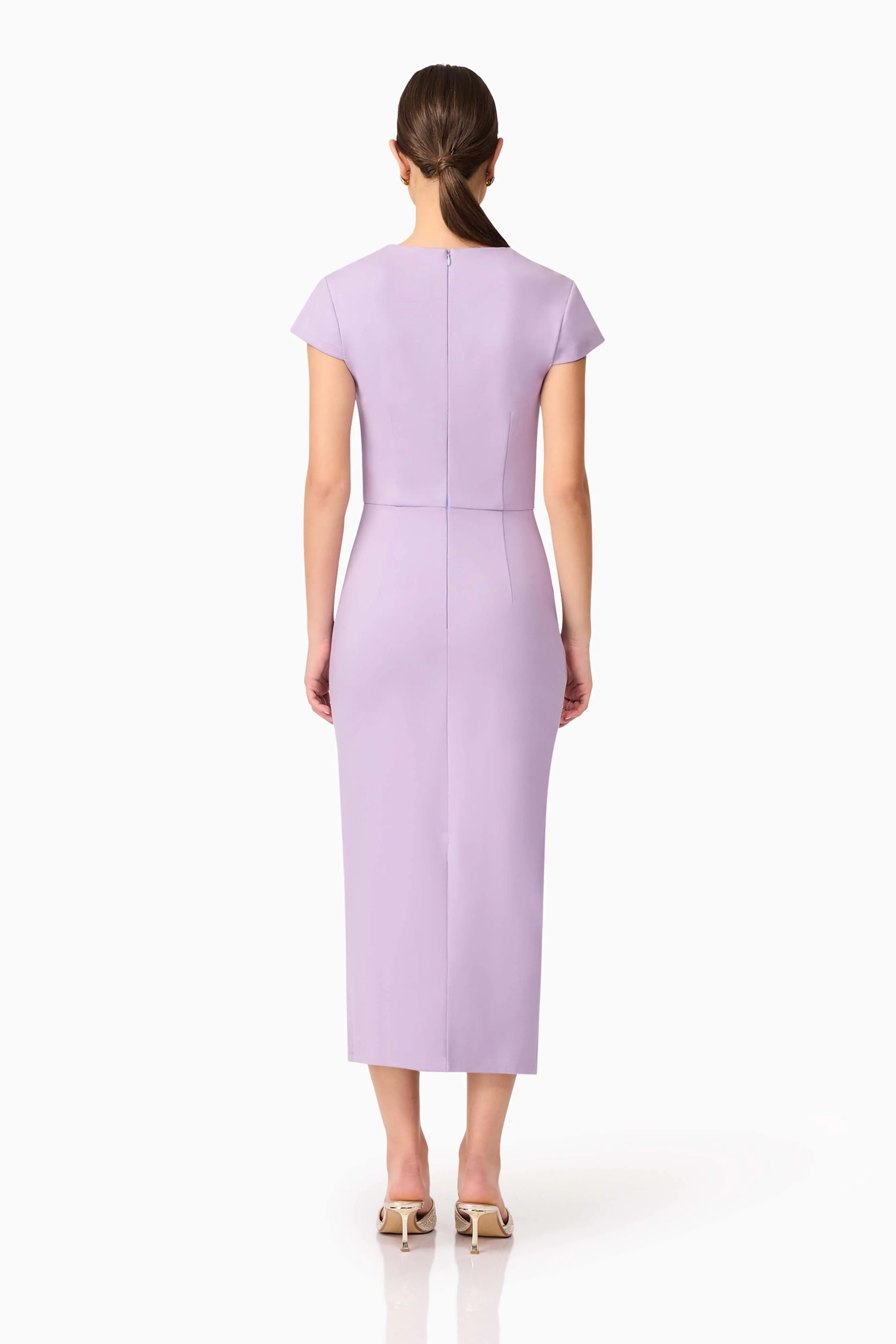 Alina Fitted Midi Dress in Purple sold by Elliatt product image thumbnail 4