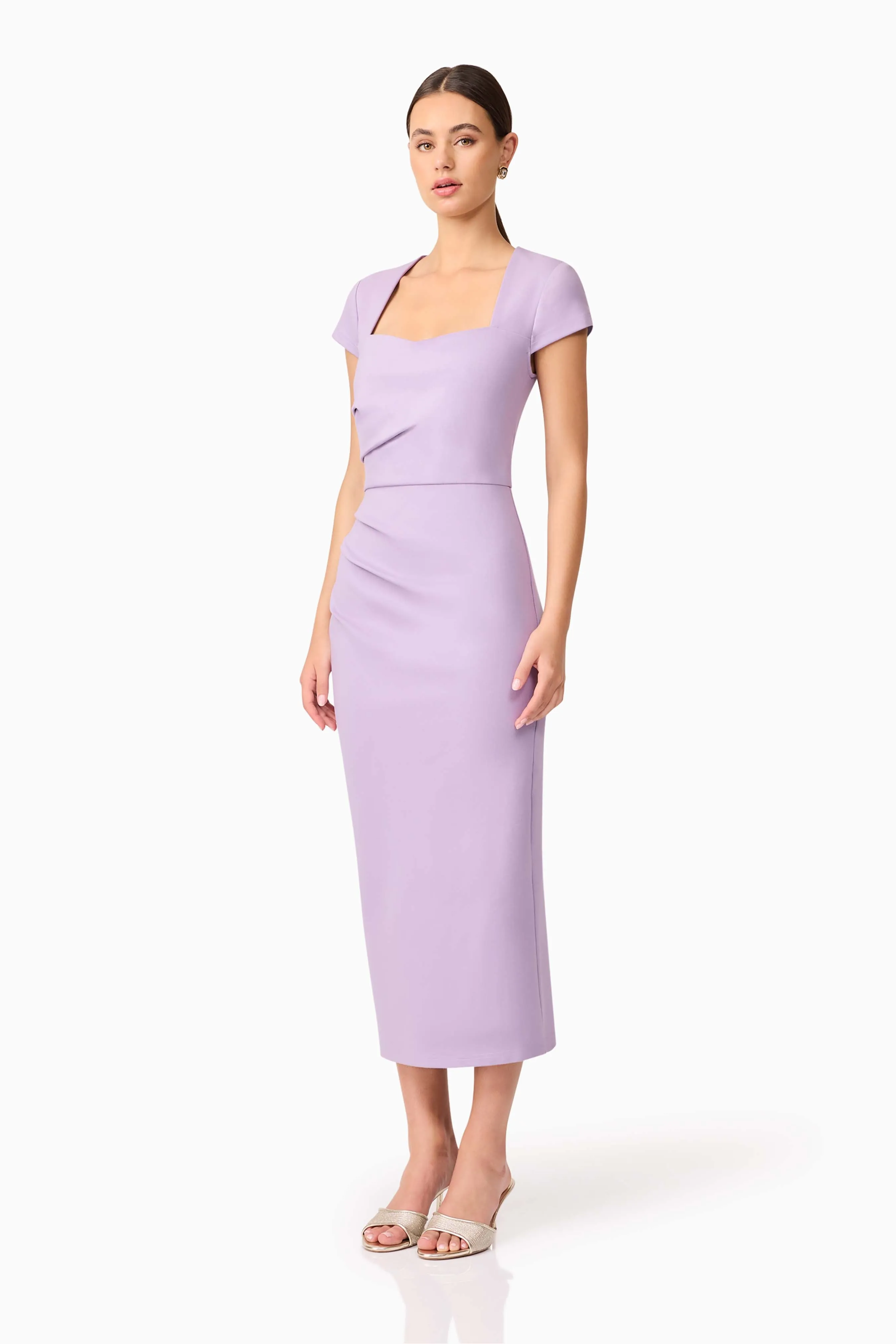 Alina Fitted Midi Dress in Purple sold by Elliatt product image thumbnail 3
