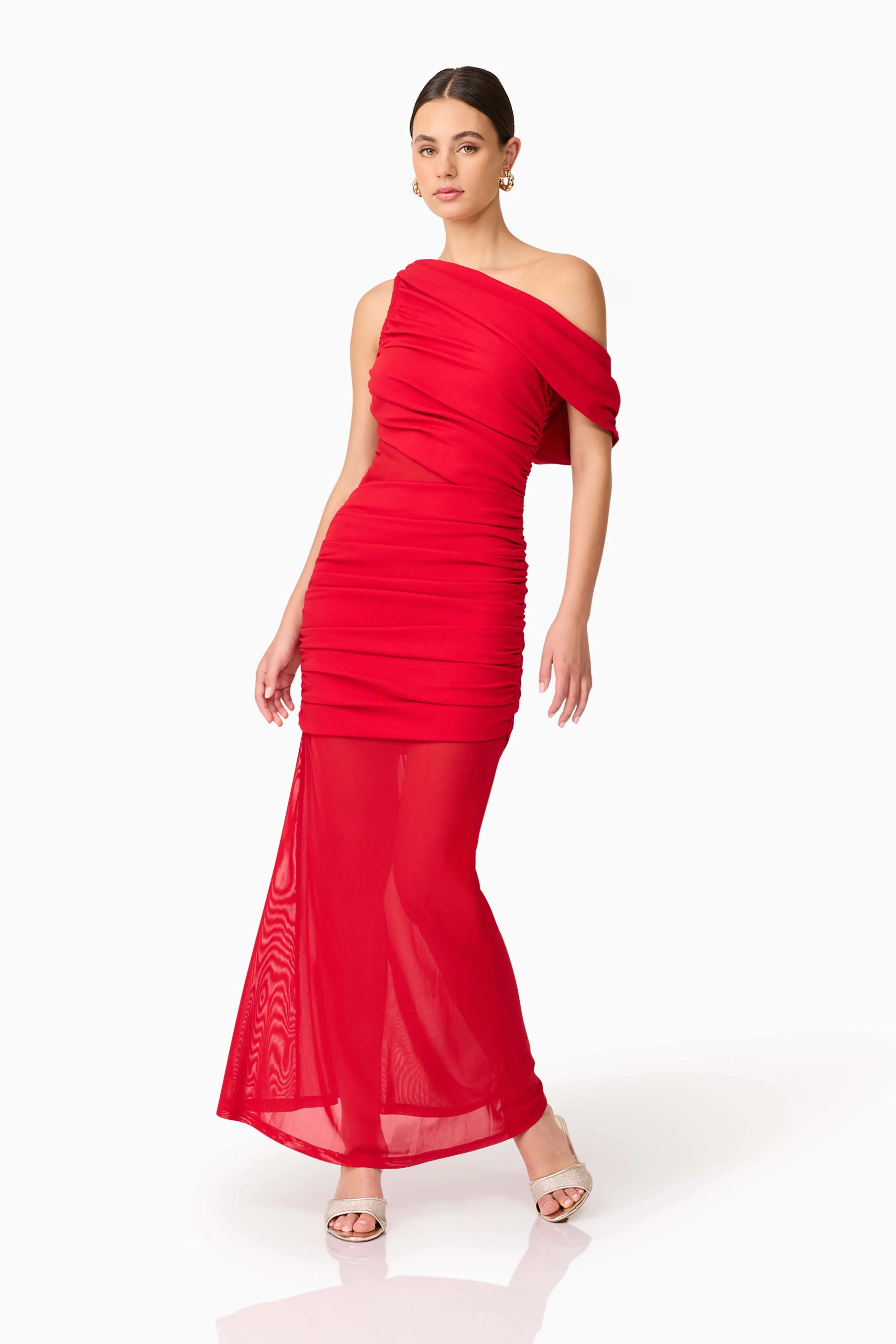 Darya Asymmetrical Gown in Red sold by Elliatt product image thumbnail 4
