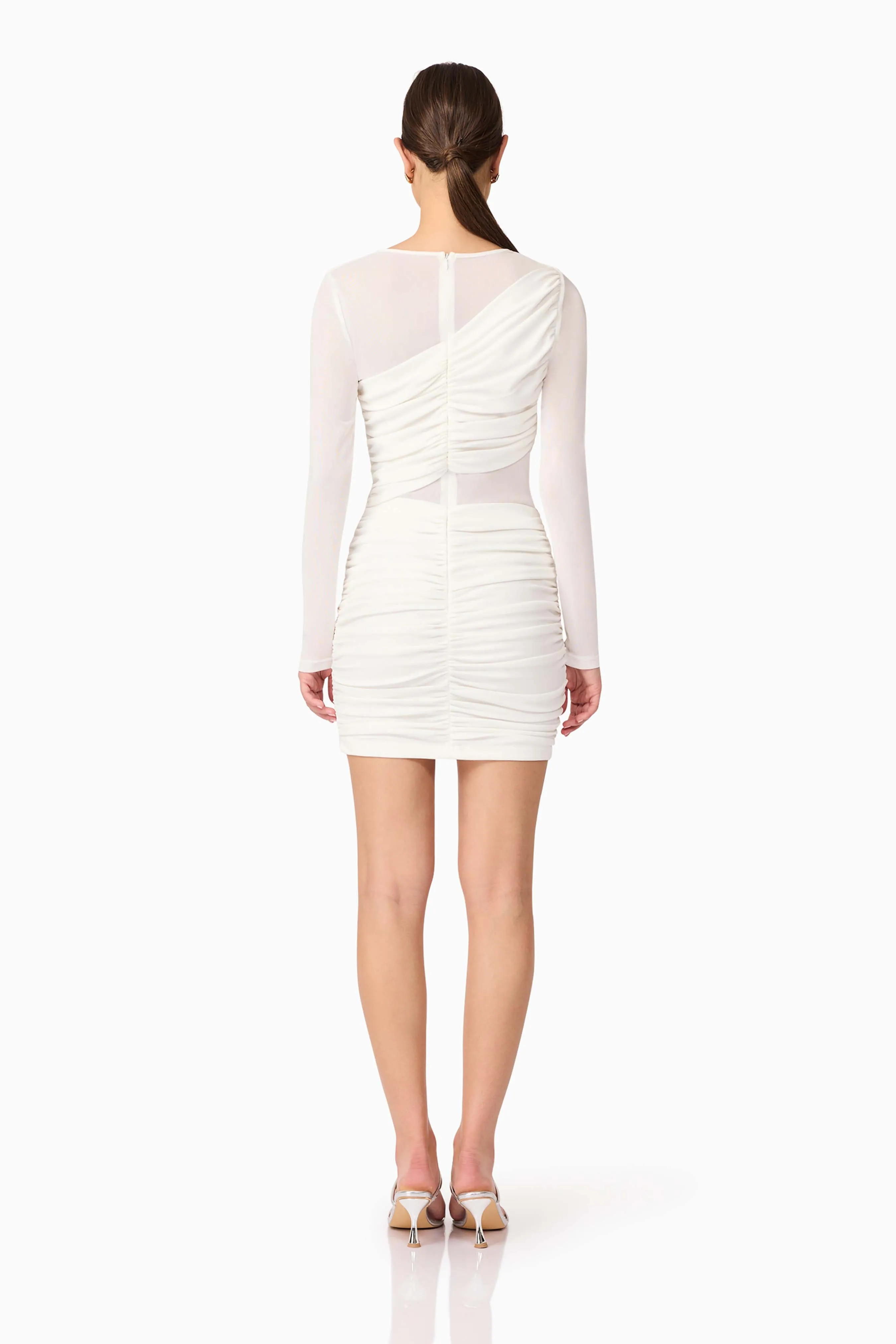 Darya Long Sleeve Mini Dress in White sold by Elliatt product image thumbnail 4