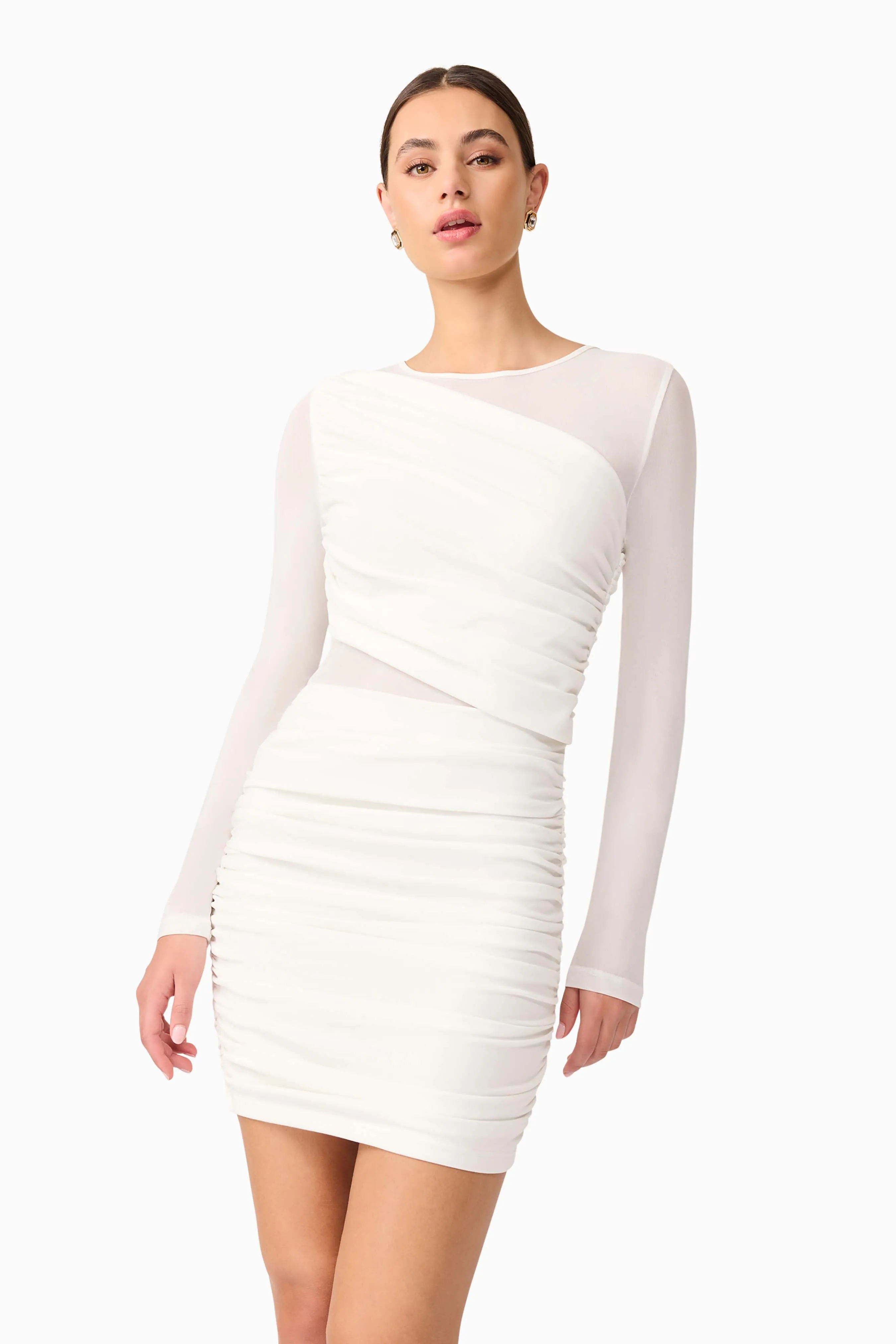 Darya Long Sleeve Mini Dress in White sold by Elliatt product image thumbnail 5