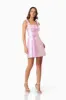 Elder Floral Decal Applique Mini Dress In Pink sold by Elliatt
