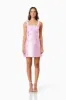 Elder Floral Decal Applique Mini Dress In Pink sold by Elliatt