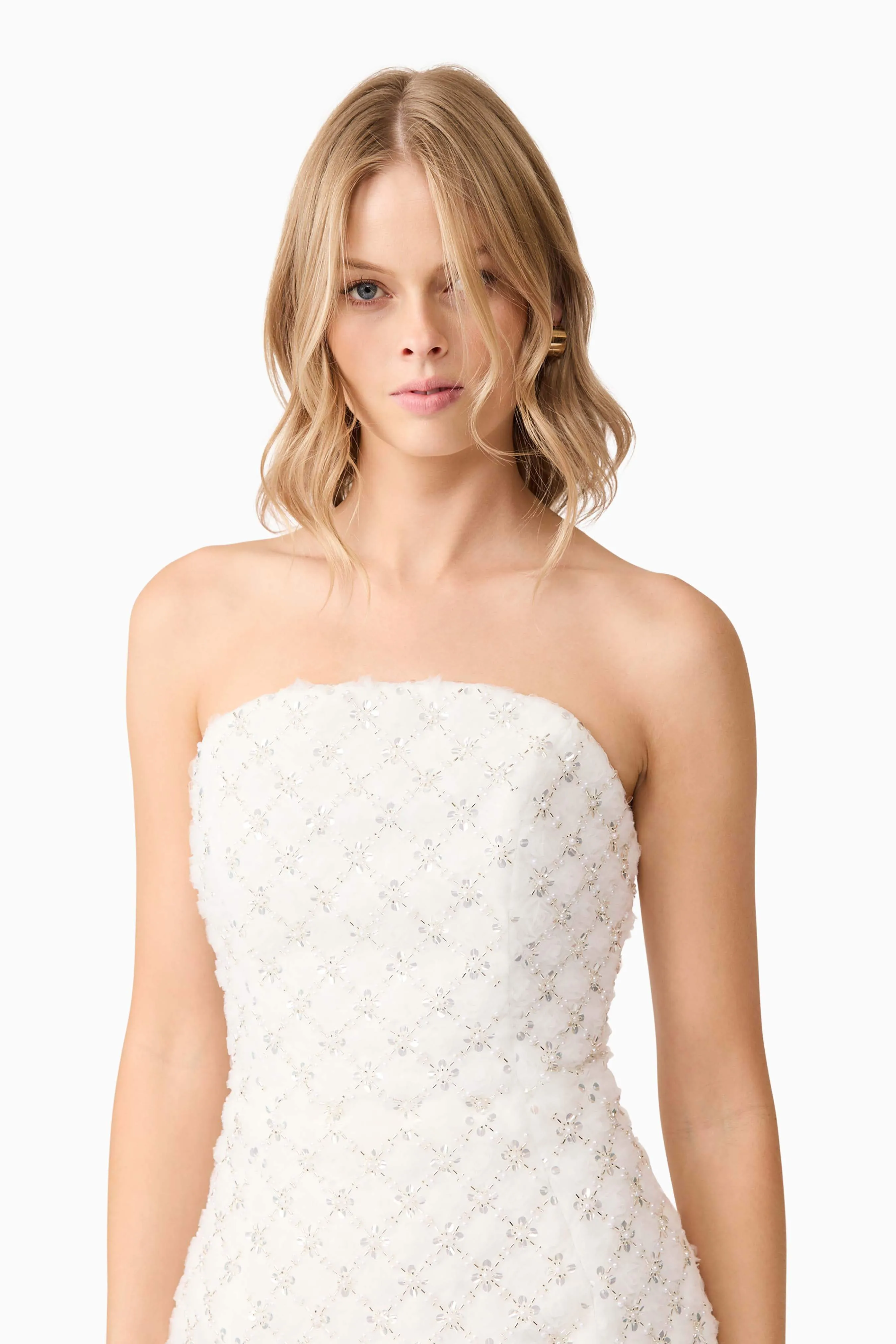 Lola Strapless Mini Dress in White sold by Elliatt product image thumbnail 2