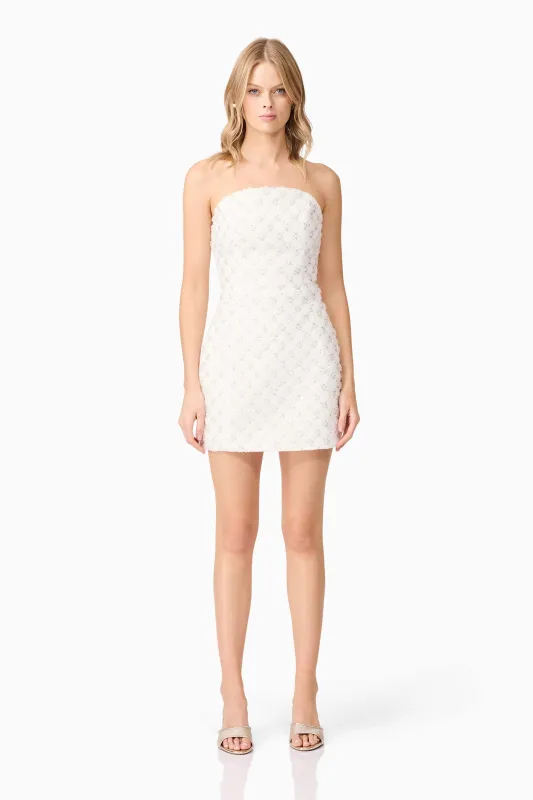 Lola Strapless Mini Dress in White sold by Elliatt