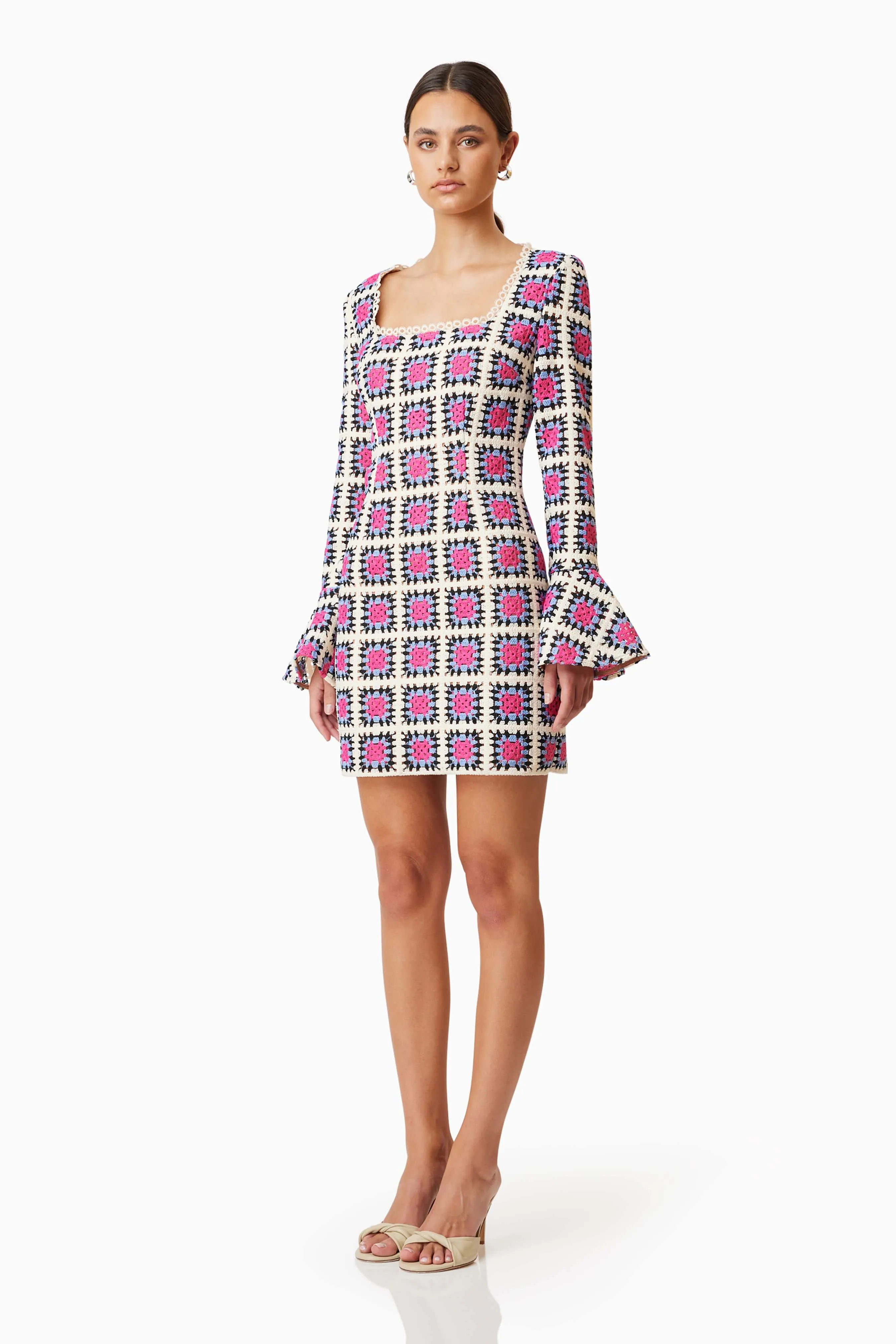 Luna Fitted Long Sleeved Mini Dress In Pink sold by Elliatt product image thumbnail 3