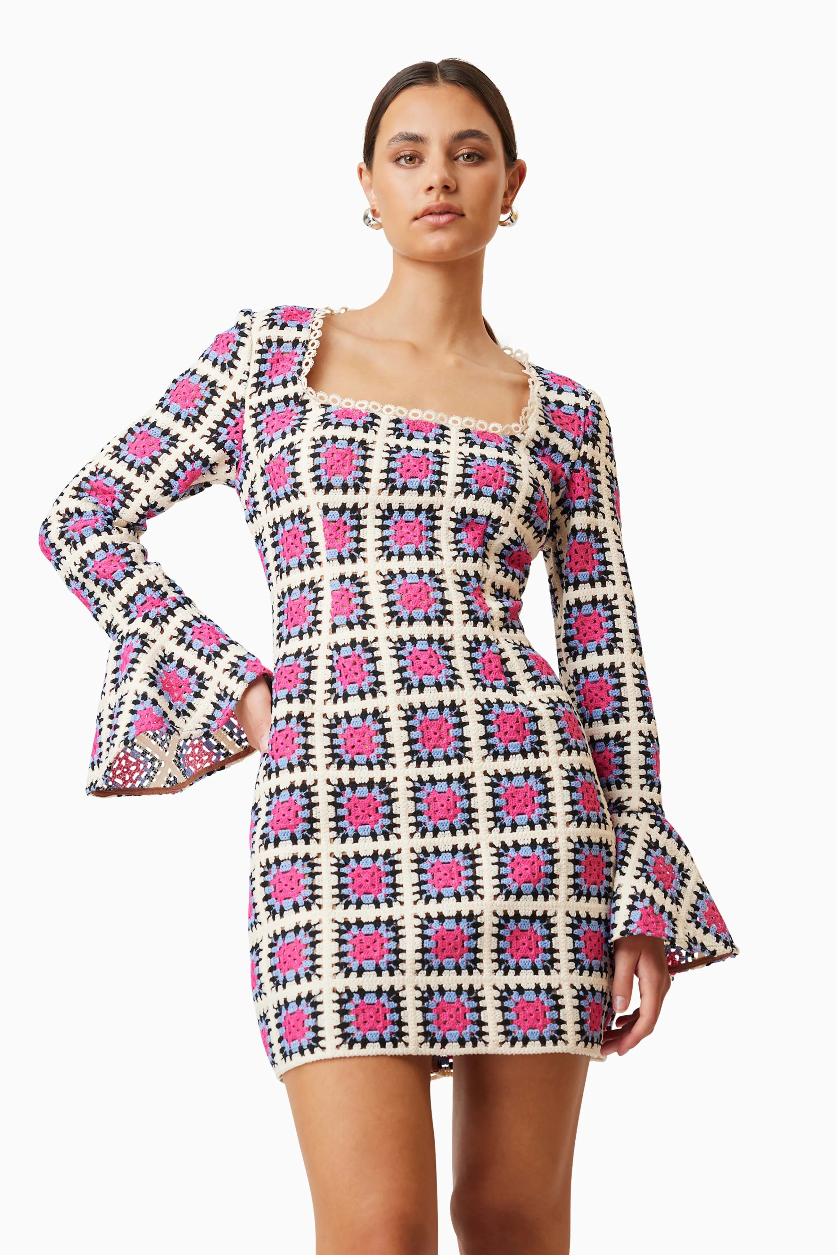 Luna Fitted Long Sleeved Mini Dress In Pink sold by Elliatt product image thumbnail 2