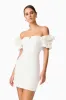 Nola Off The Shoulder Mini Dress in White sold by Elliatt