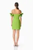 Nola Off The Shoulder Mini Dress in Green sold by Elliatt