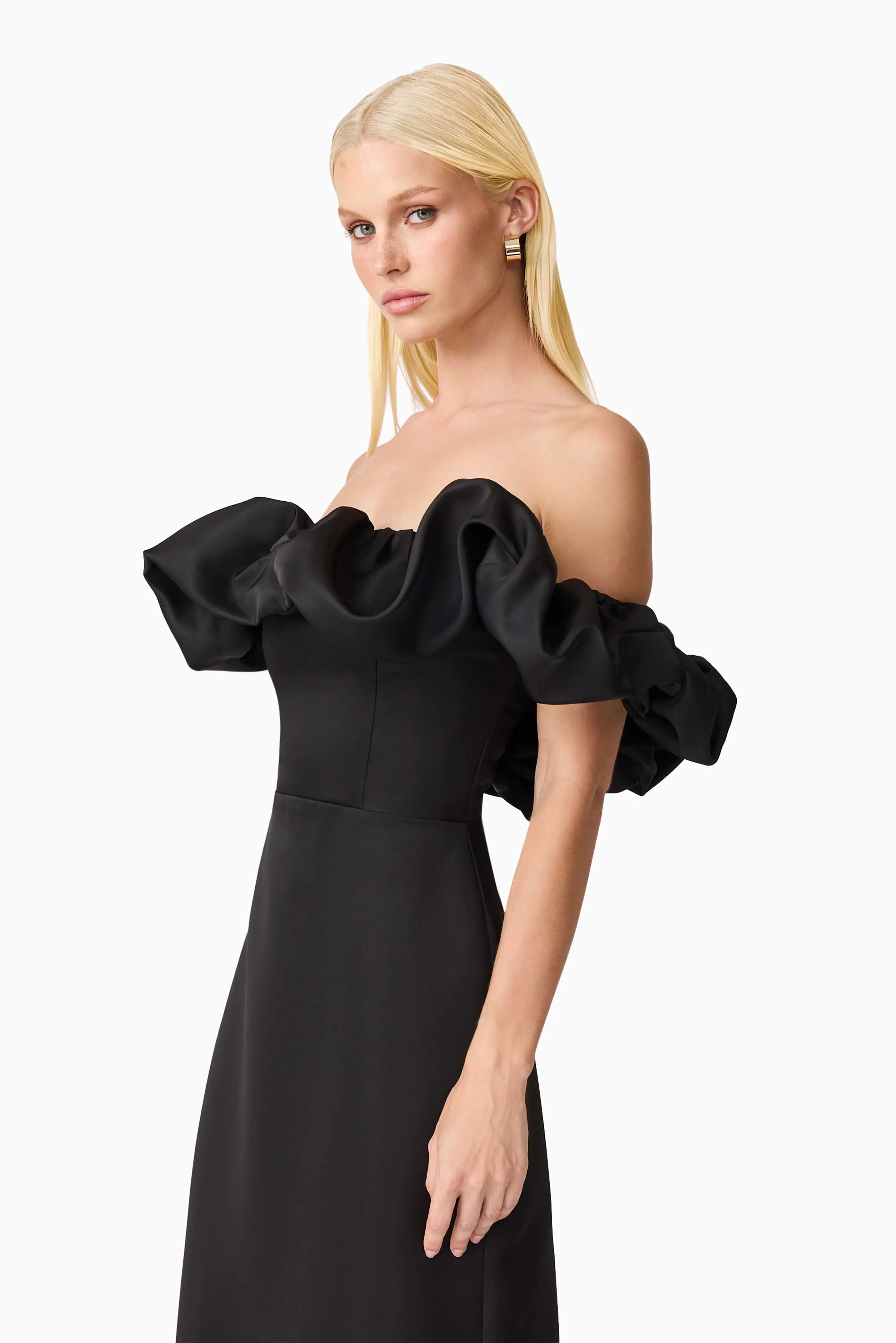 Sharon Off The Shoulder Midi Dress in Black sold by Elliatt product image thumbnail 2