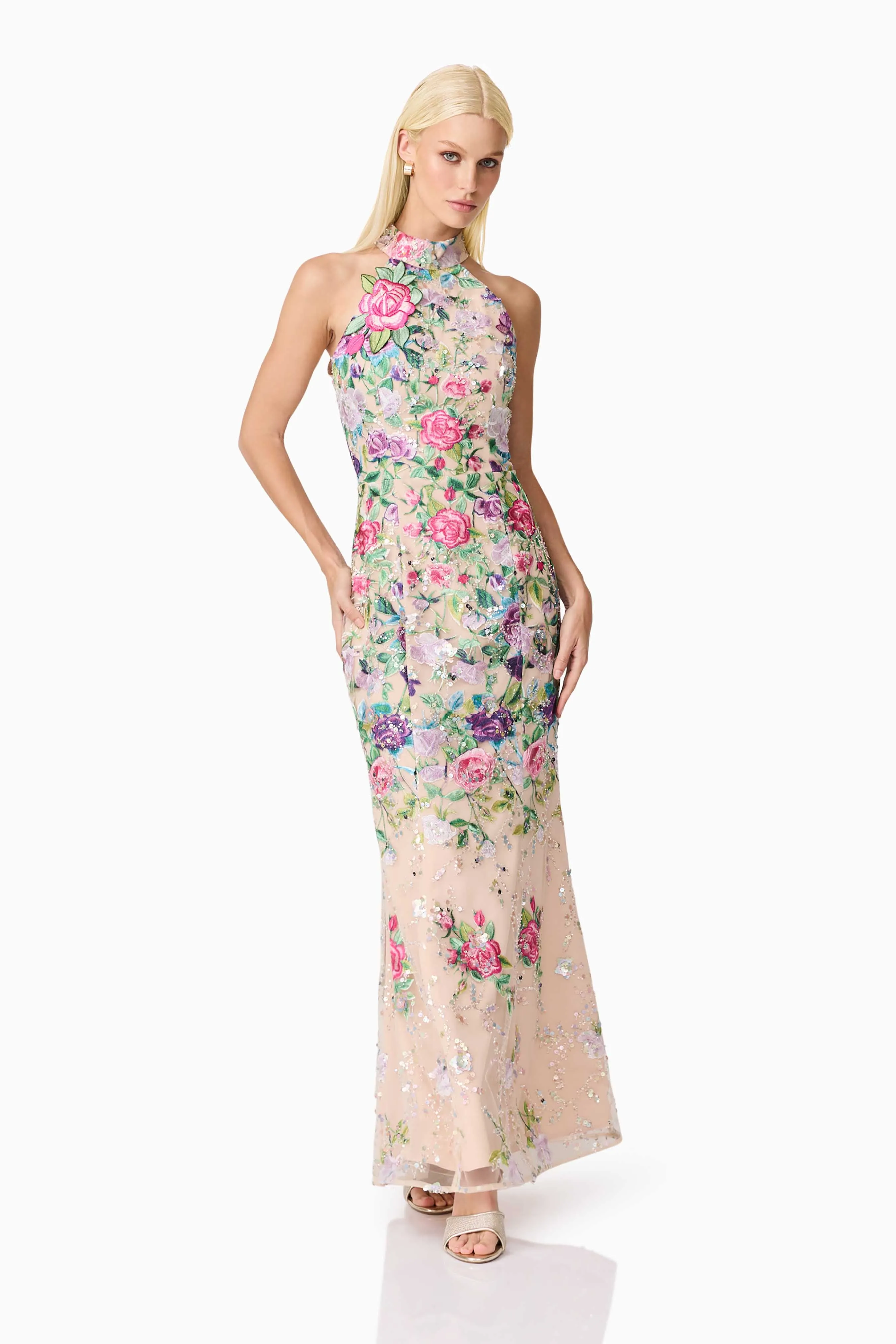 Eliska Halter Neck Gown in Floral sold by Elliatt product image thumbnail 4