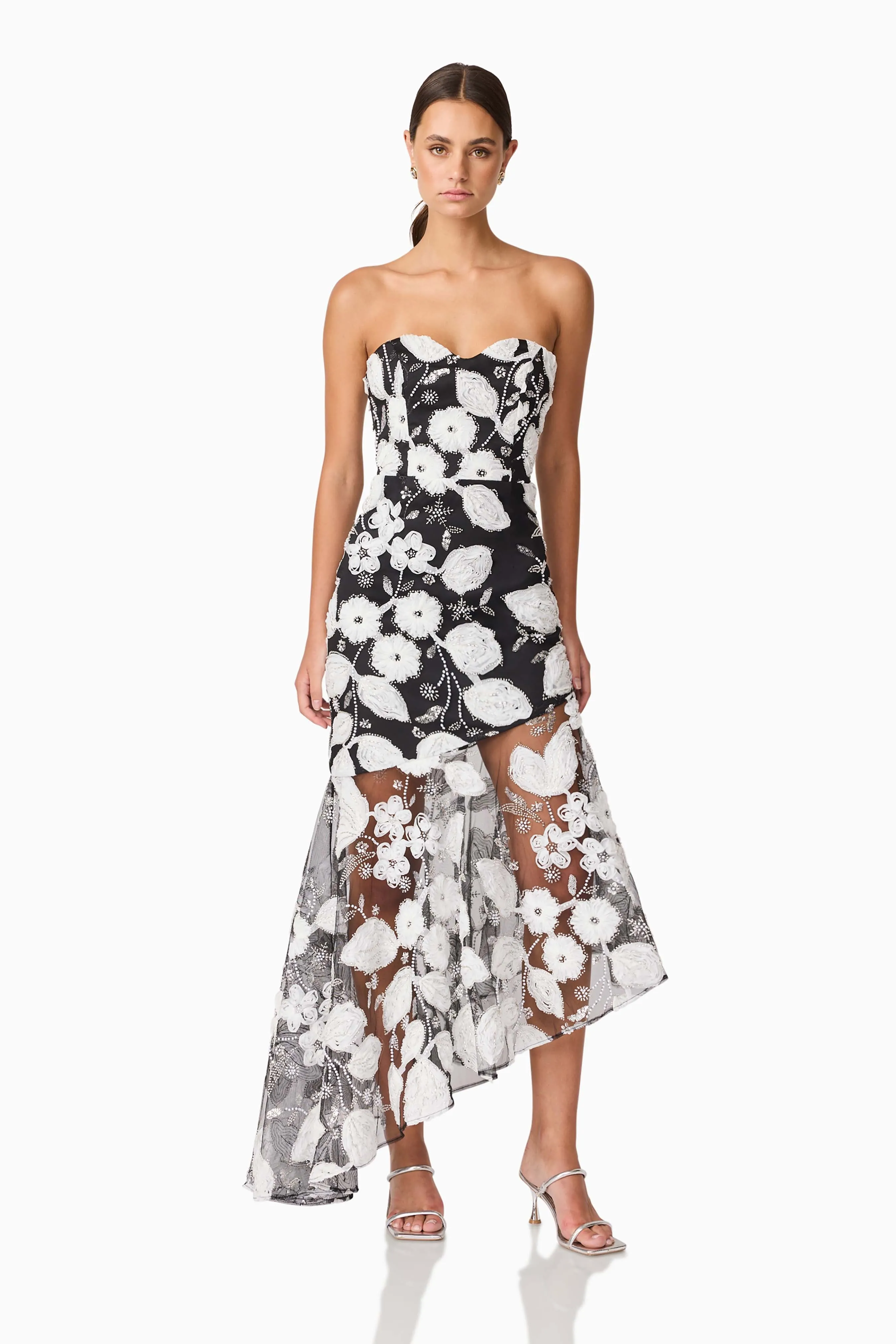 Carol Strapless Gown in Black & White sold by Elliatt product image thumbnail 4