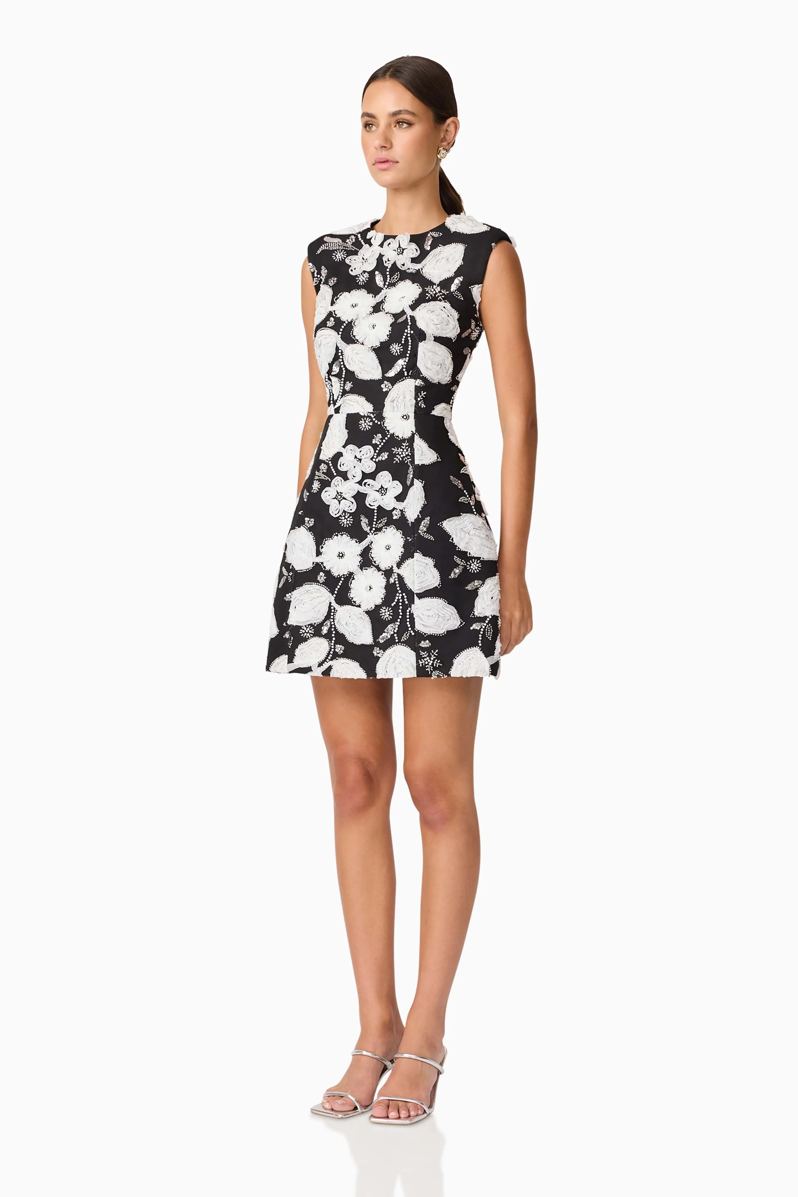 Carol Tulip Mini Dress in Black & White sold by Elliatt product image thumbnail 4