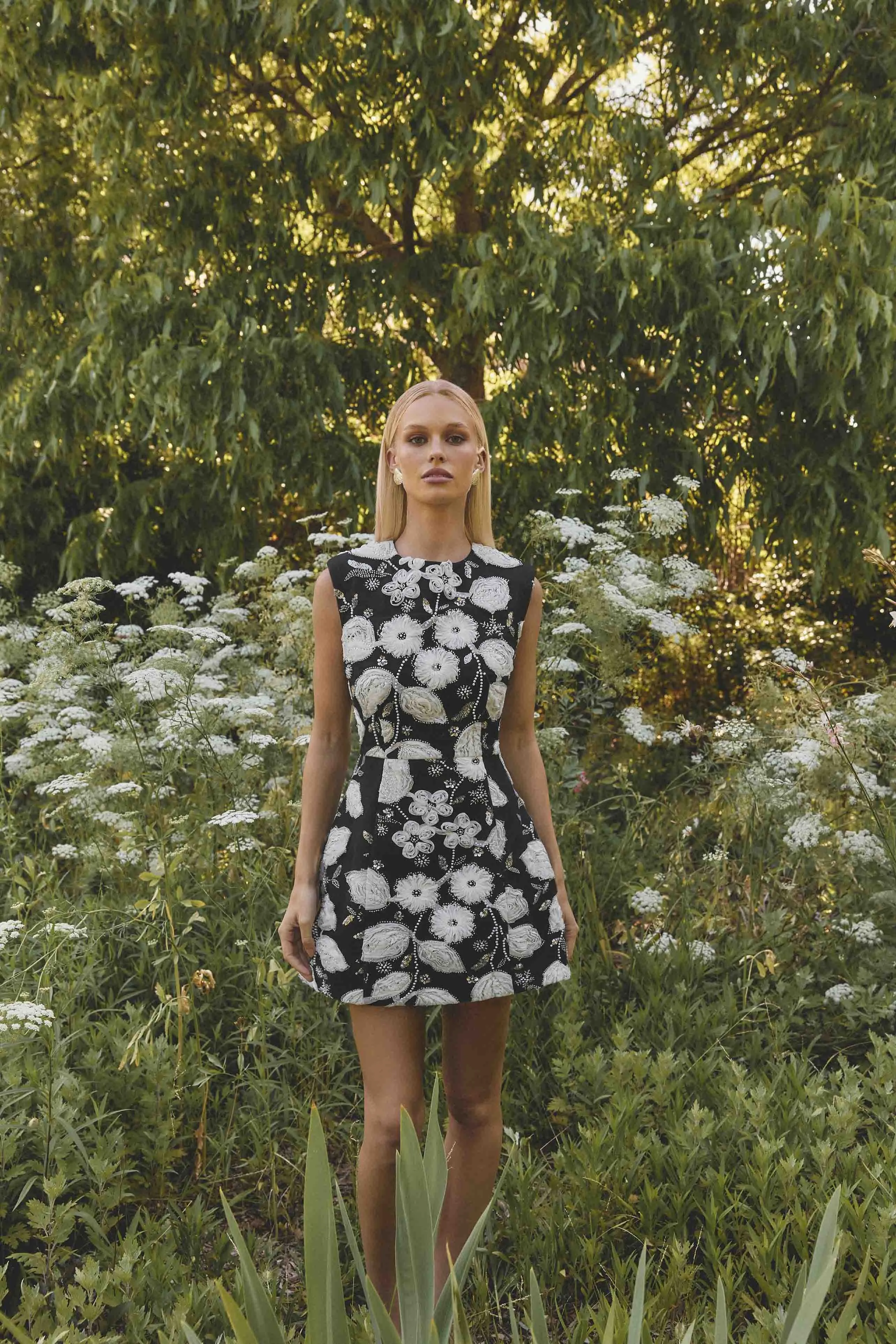 Carol Tulip Mini Dress in Black & White sold by Elliatt product image thumbnail 2
