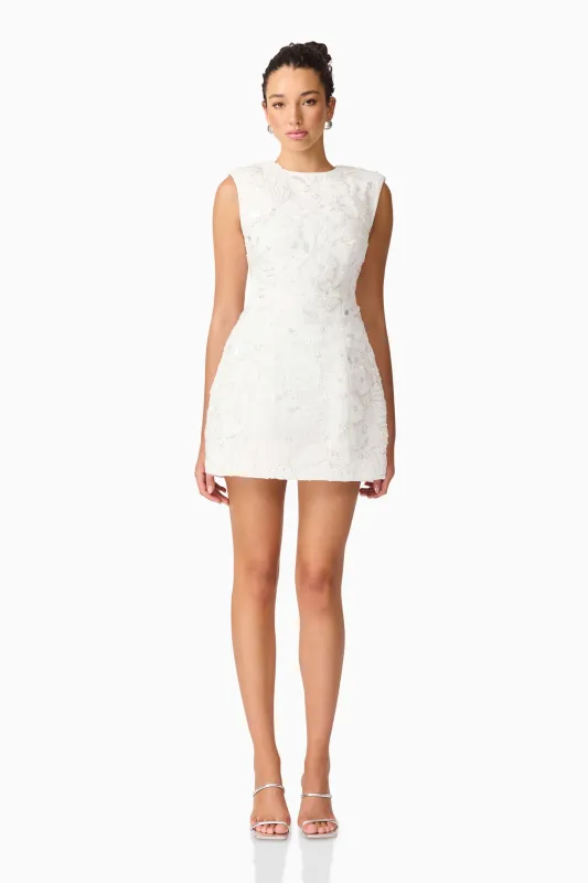 Carol Tulip Mini Dress in White sold by Elliatt