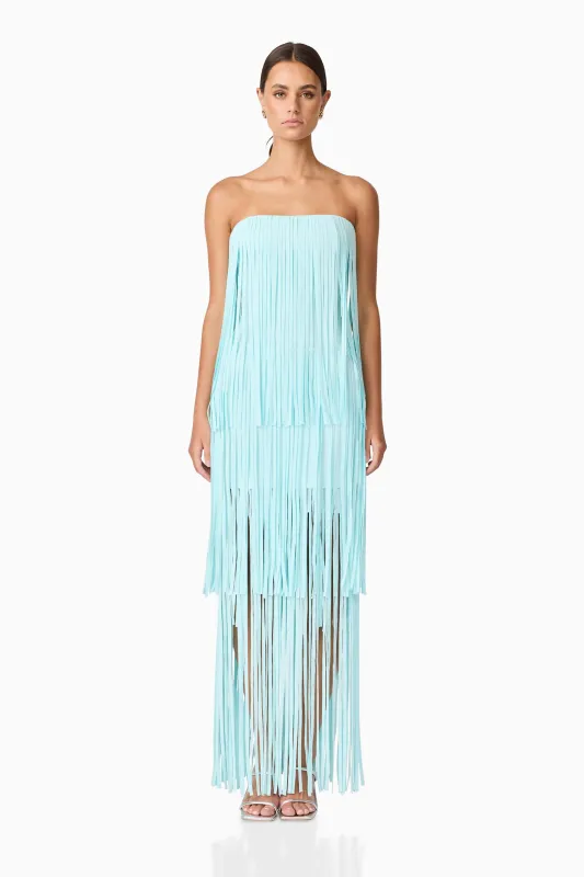 Alya Tiered Maxi Dress in Blue sold by Elliatt