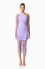 Alya Asymmetrical Midi Dress in Purple sold by Elliatt