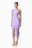 Alya Asymmetrical Midi Dress in Purple sold by Elliatt