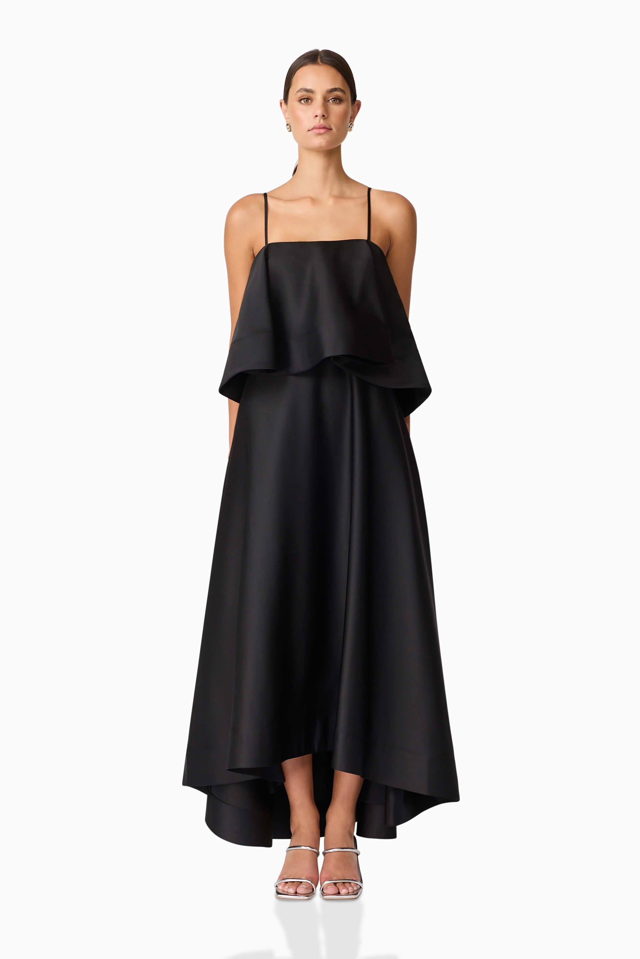 Reyna Tiered Maxi Dress in Black sold by Elliatt