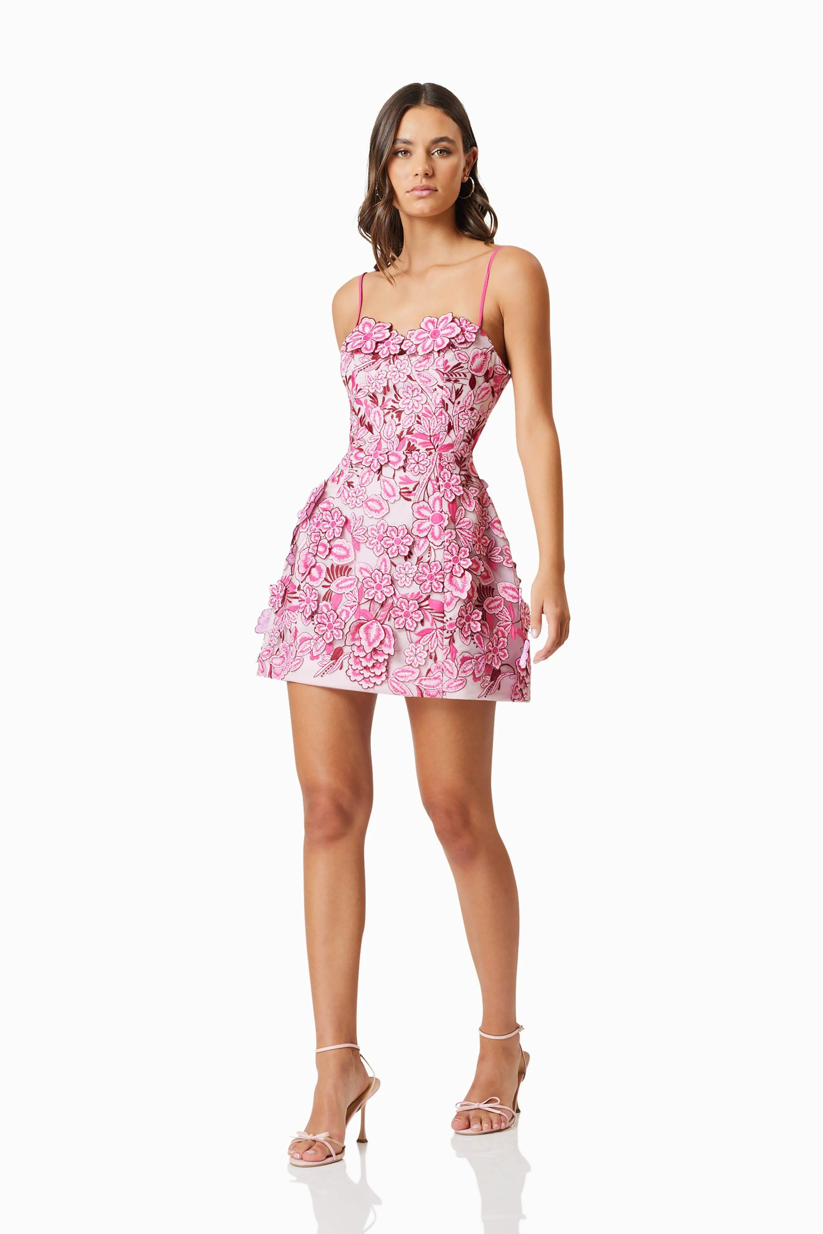 Roseate Floral Mini Dress in Pink sold by Elliatt product image thumbnail 3