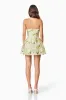 Darner Strapless Mini Dress in Green Floral sold by Elliatt