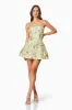 Darner Strapless Mini Dress in Green Floral sold by Elliatt