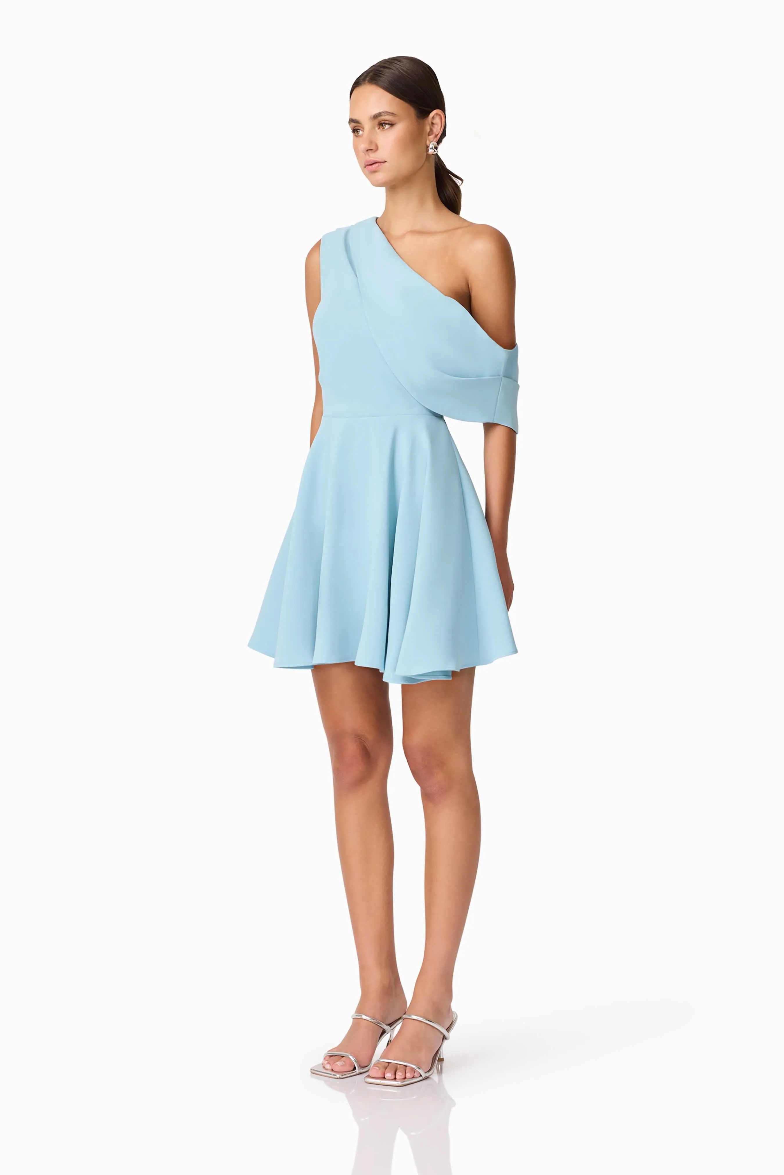 Elinor One Shoulder Mini Dress in Blue sold by Elliatt product image thumbnail 3