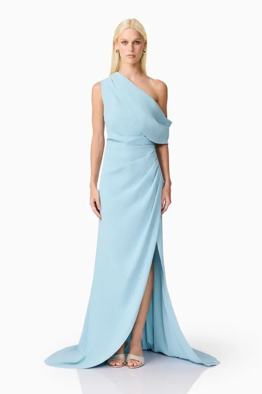 Isadora Off The Shoulder Gown in Blue sold by Elliatt
