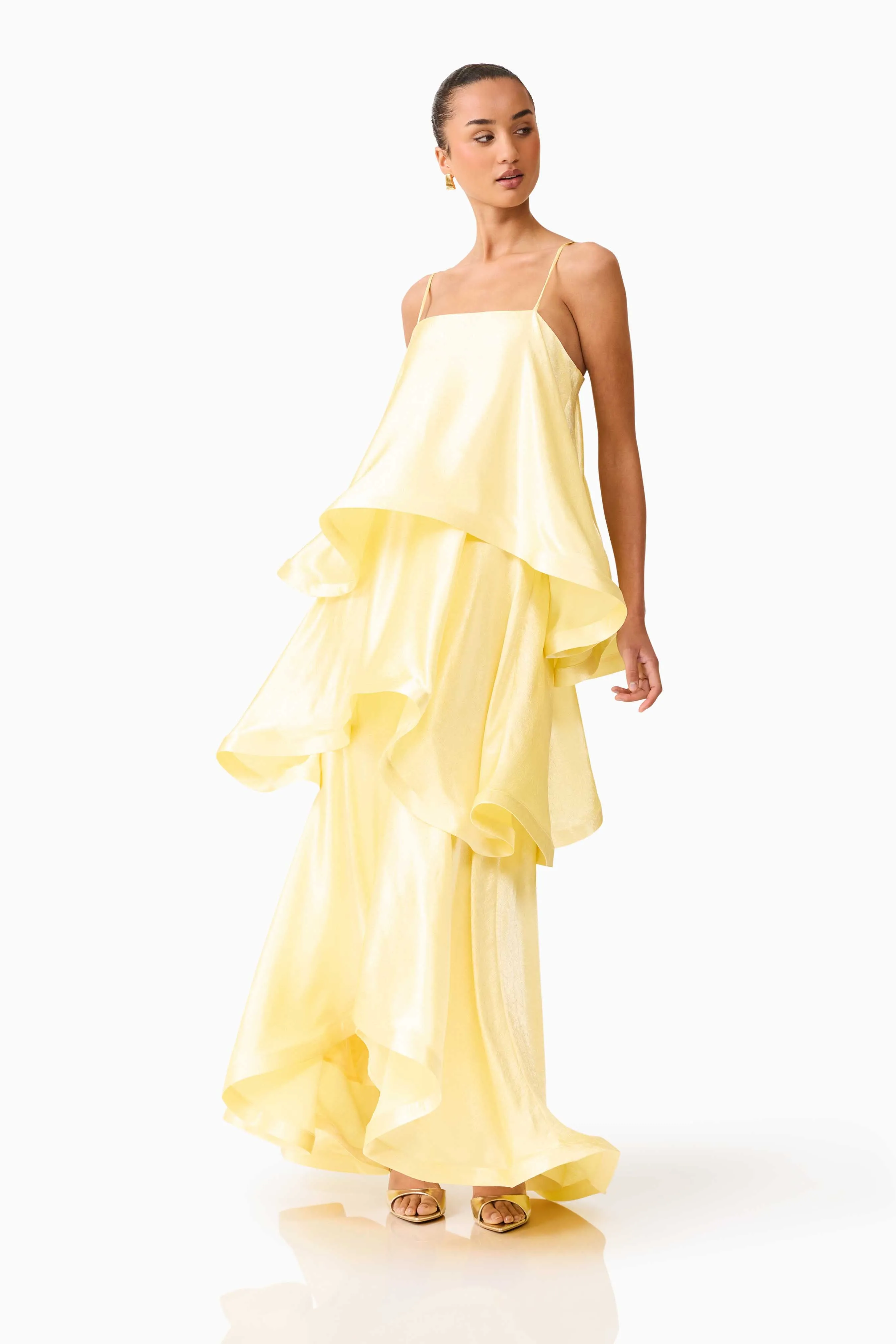 Tilly Tiered Maxi Dress in Butter Yellow sold by Elliatt product image thumbnail 4