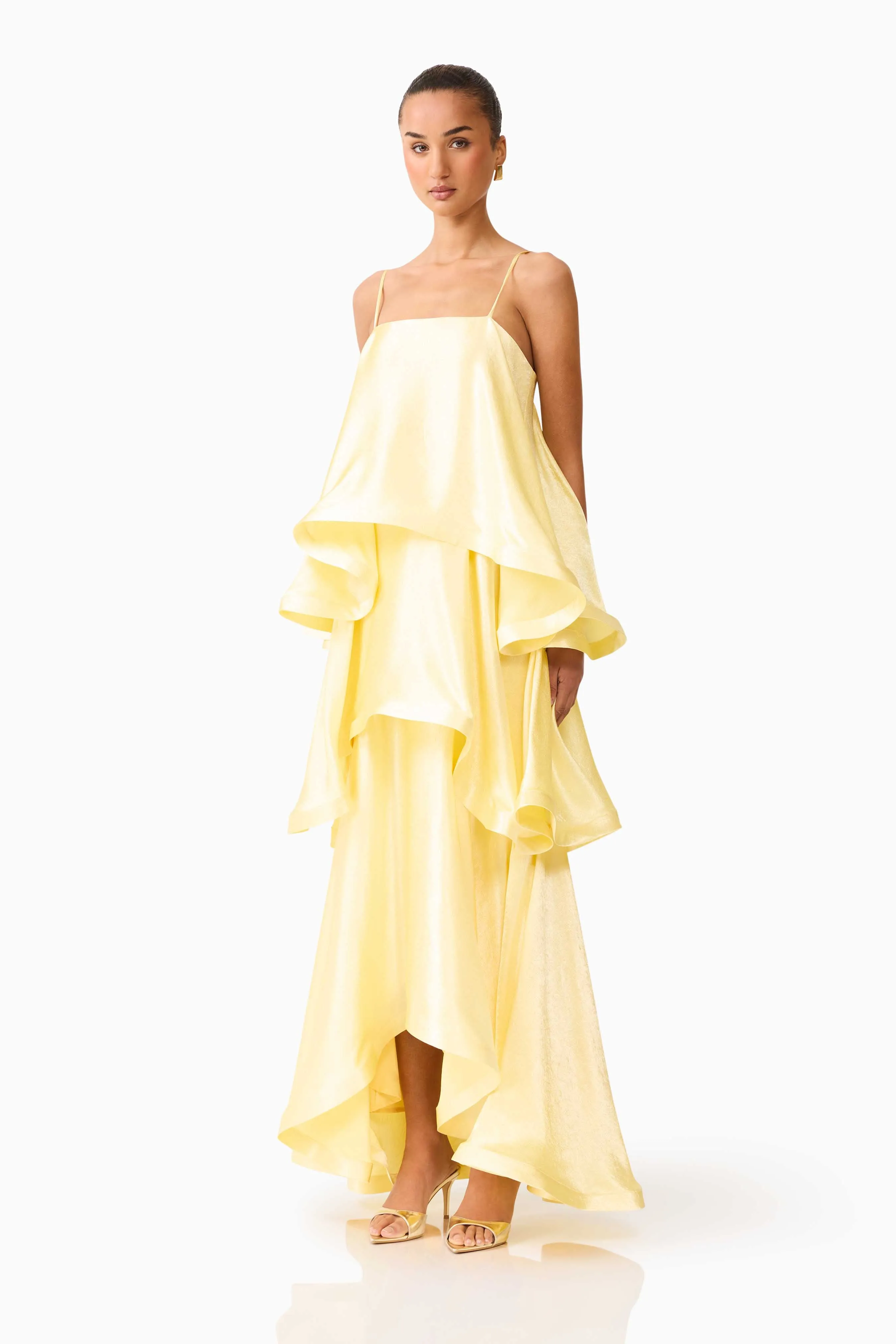 Tilly Tiered Maxi Dress in Butter Yellow sold by Elliatt product image thumbnail 2